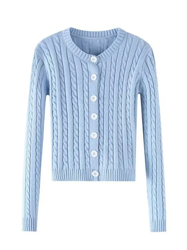 Irene Women's Retro Twist Single-Breasted Knitted Cardigan