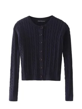 Irene Women's Retro Twist Single-Breasted Knitted Cardigan