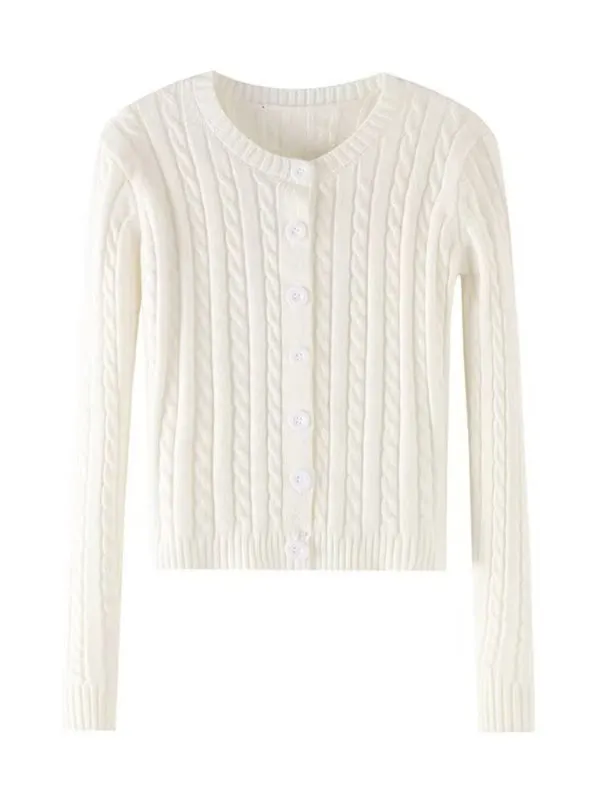 Irene Women's Retro Twist Single-Breasted Knitted Cardigan
