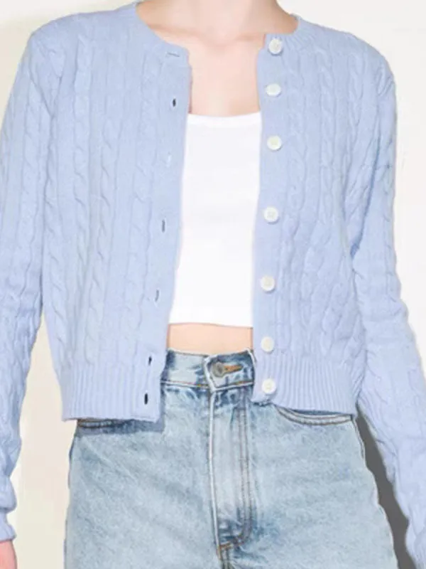 Irene Women's Retro Twist Single-Breasted Knitted Cardigan
