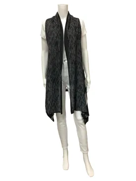 Joseph Ribkoff Cardigan Black & Grey Sleeveless Open Front Size: 8