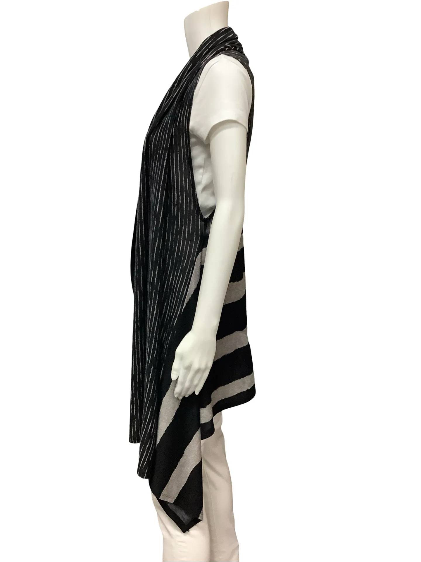 Joseph Ribkoff Cardigan Black & Grey Sleeveless Open Front Size: 8