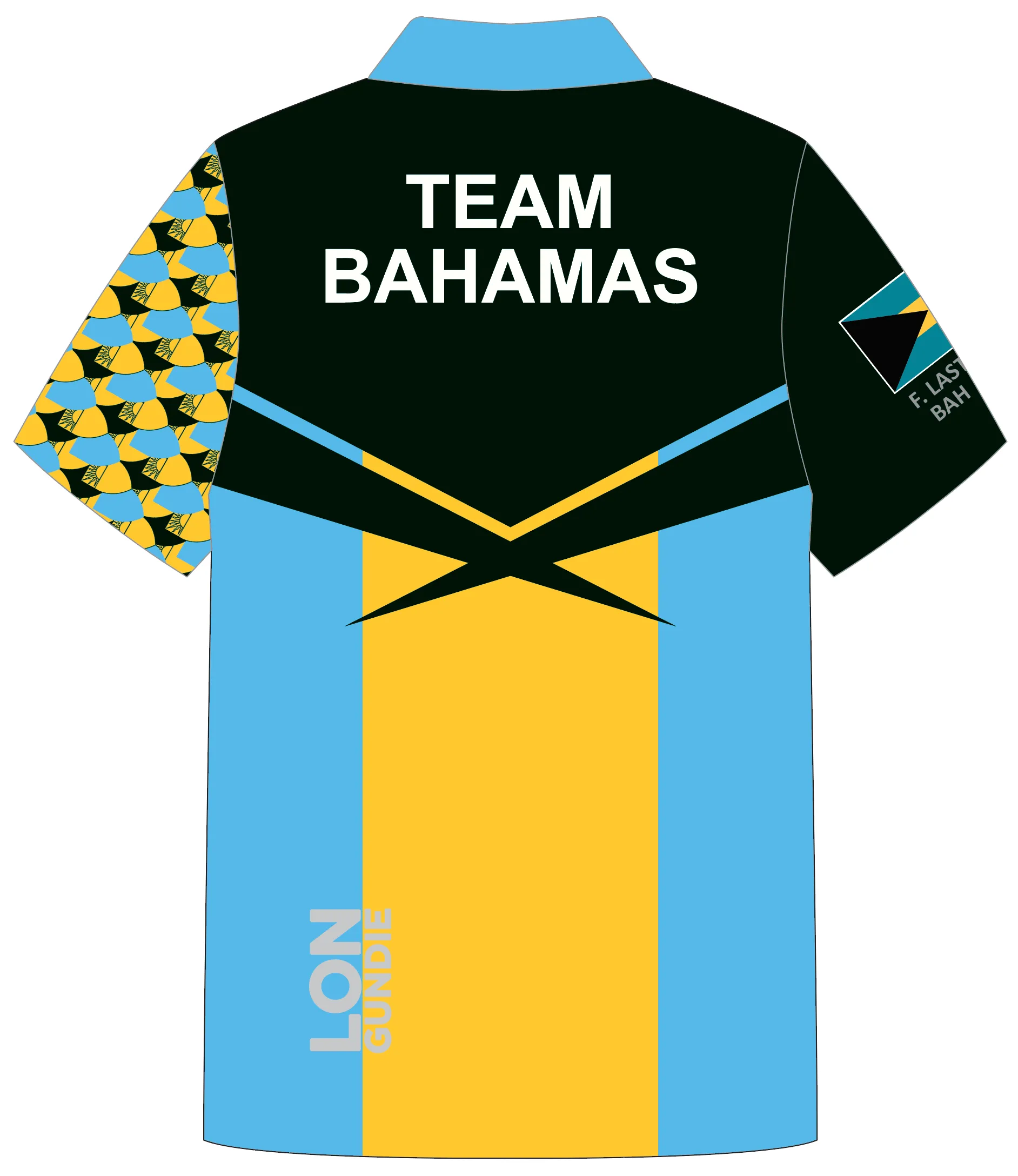 JR POLO SHIRT TOP SHORT SLEEVE BLACK | TEAM BAHAMAS - ILCA | PSNLZ'D