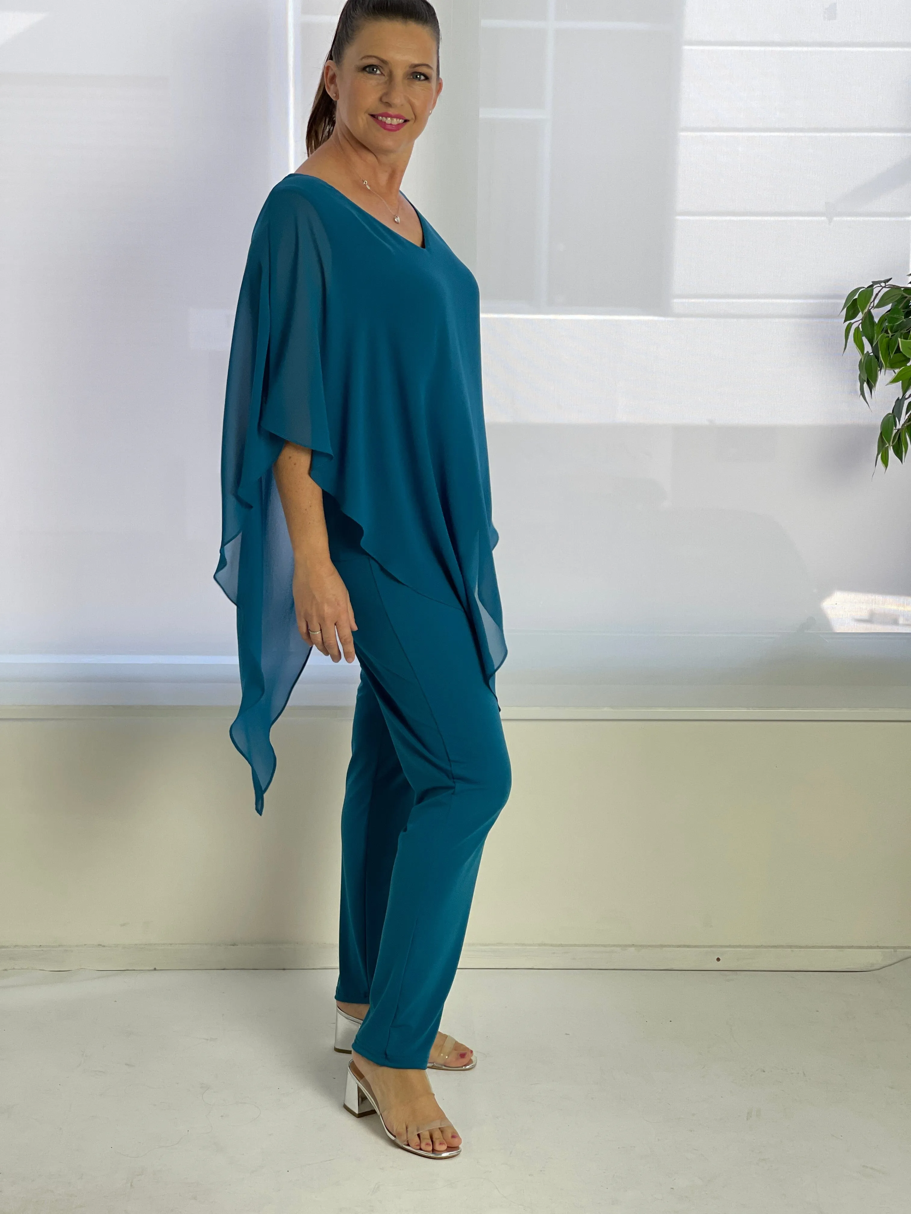Juno Teal Jersey Pants