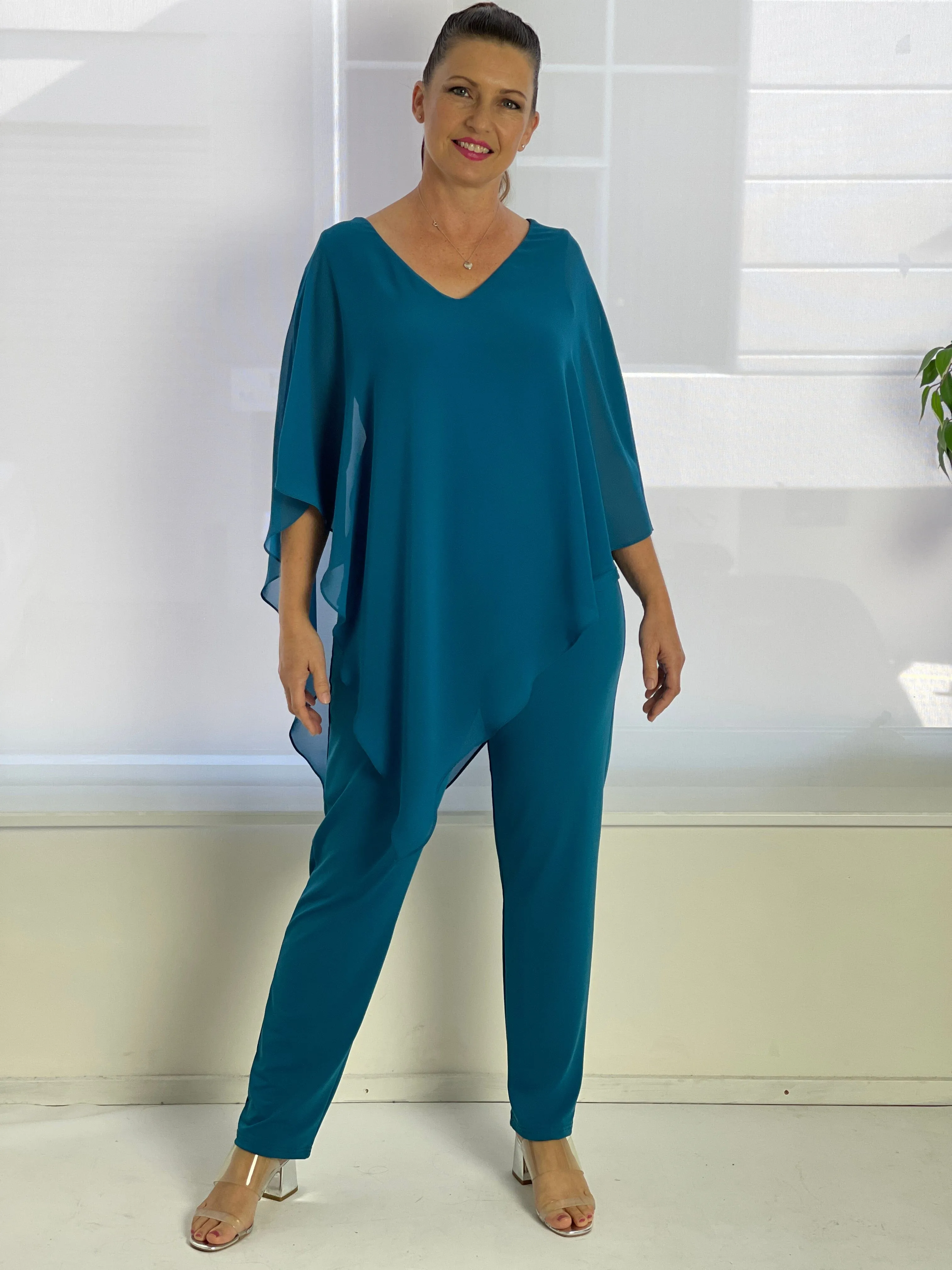 Juno Teal Jersey Pants