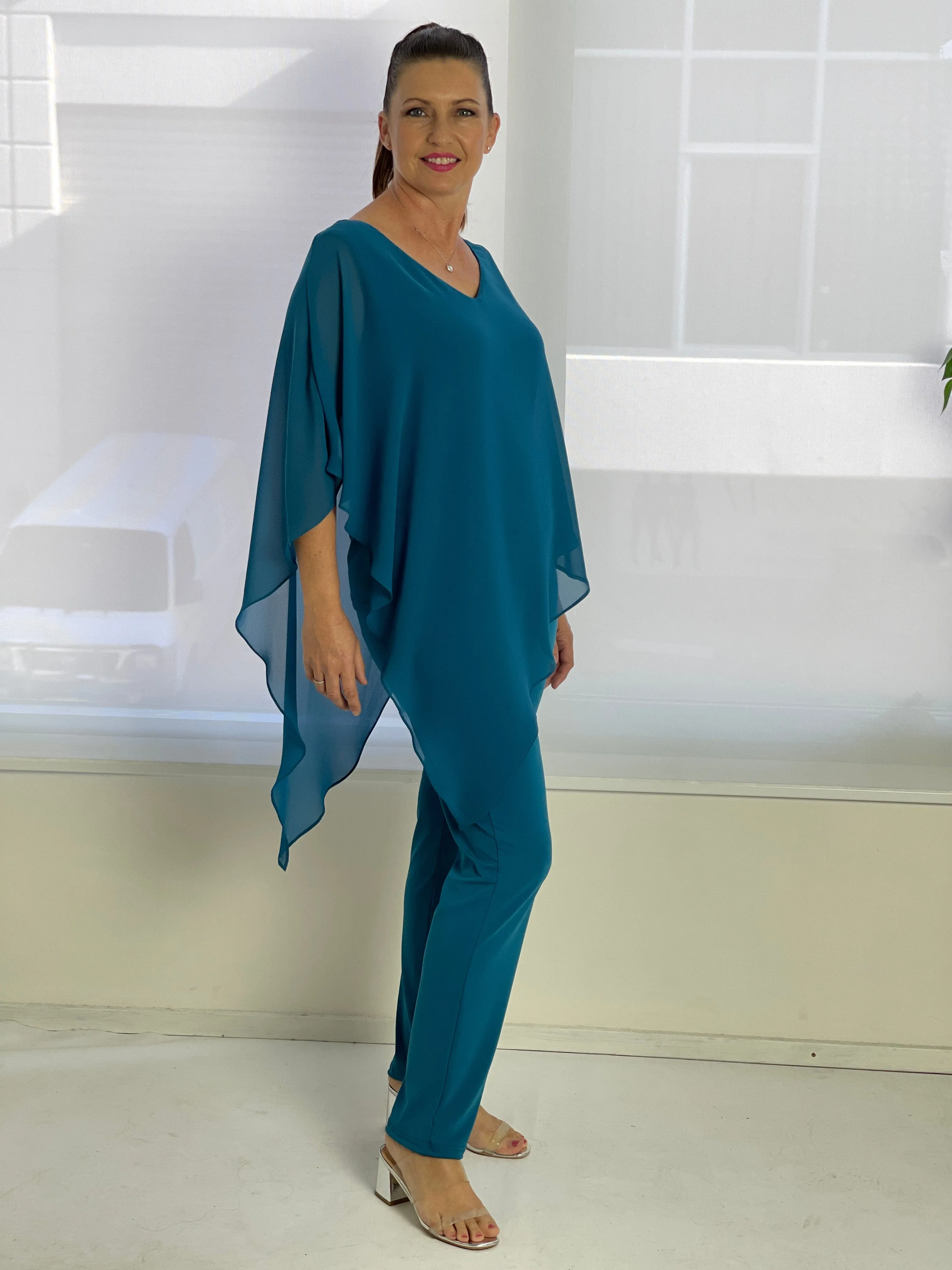 Juno Teal Jersey Pants