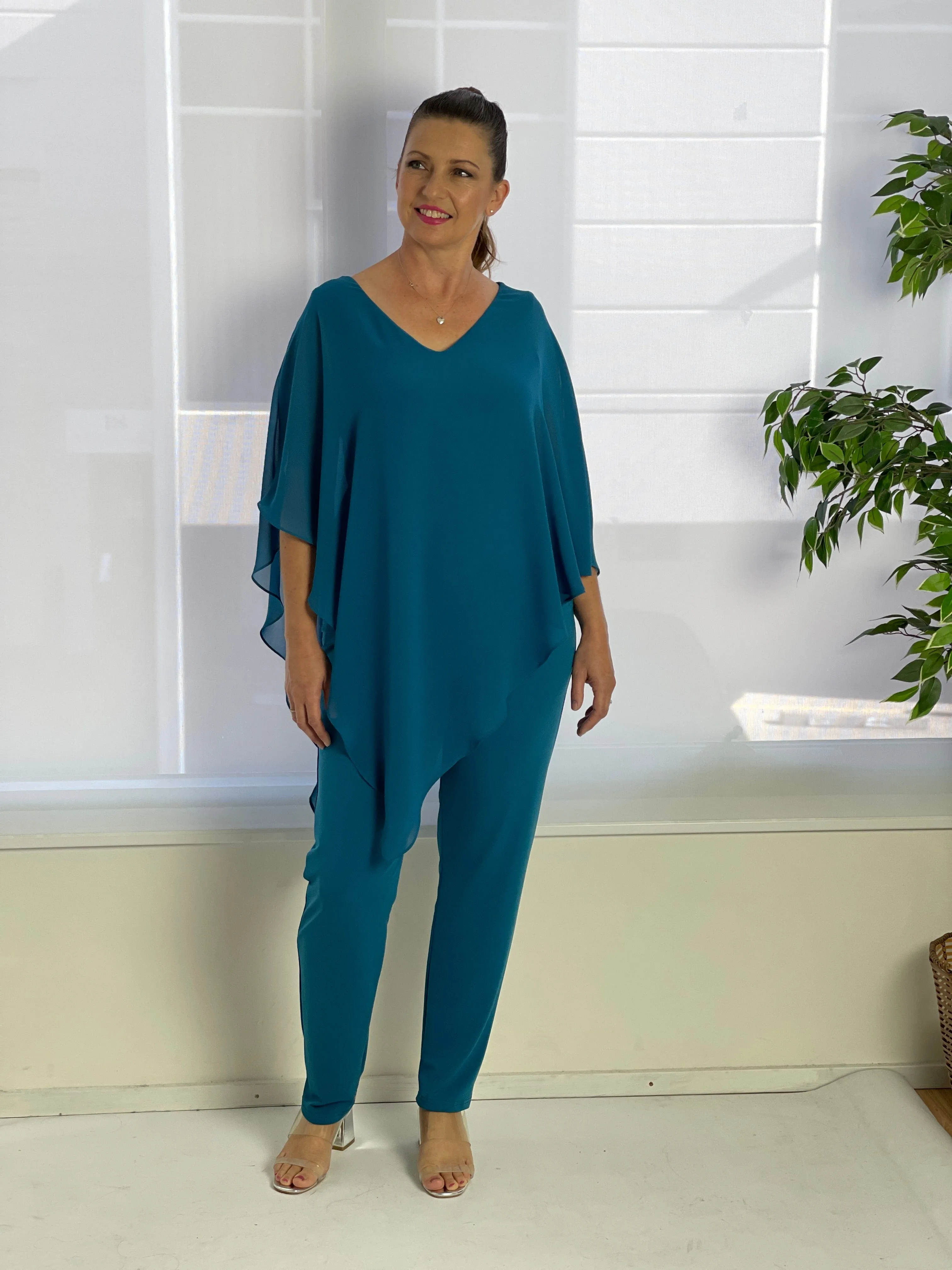 Juno Teal Jersey Pants