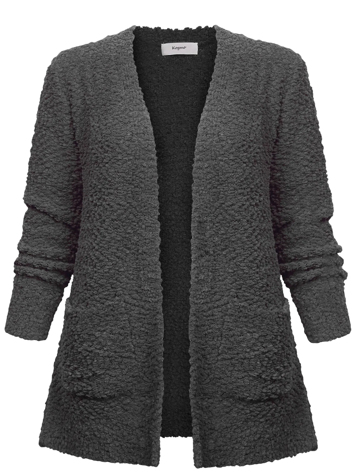KOGMO Womens Popcorn Sweater Cardigan with Pockets