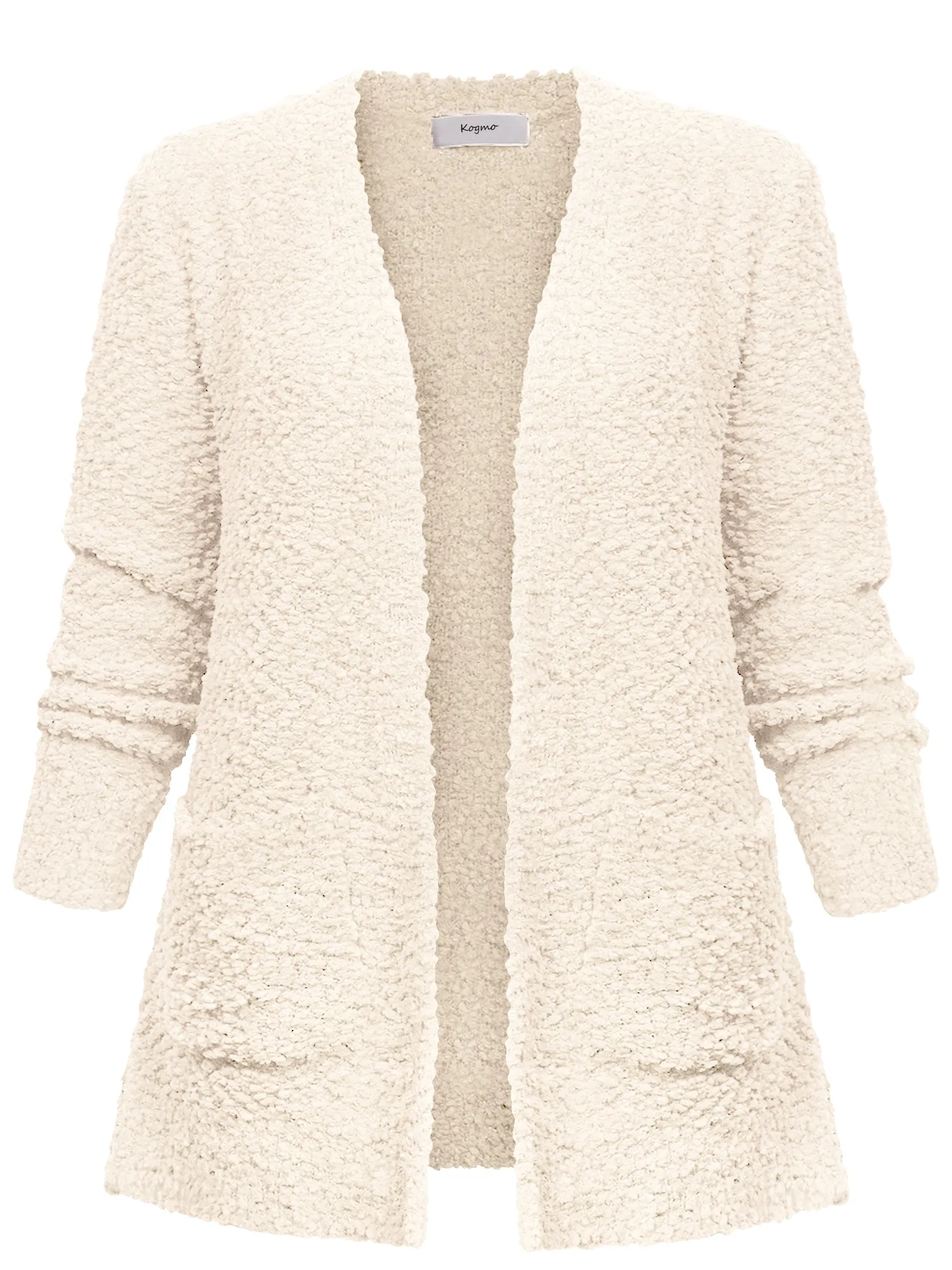 KOGMO Womens Popcorn Sweater Cardigan with Pockets