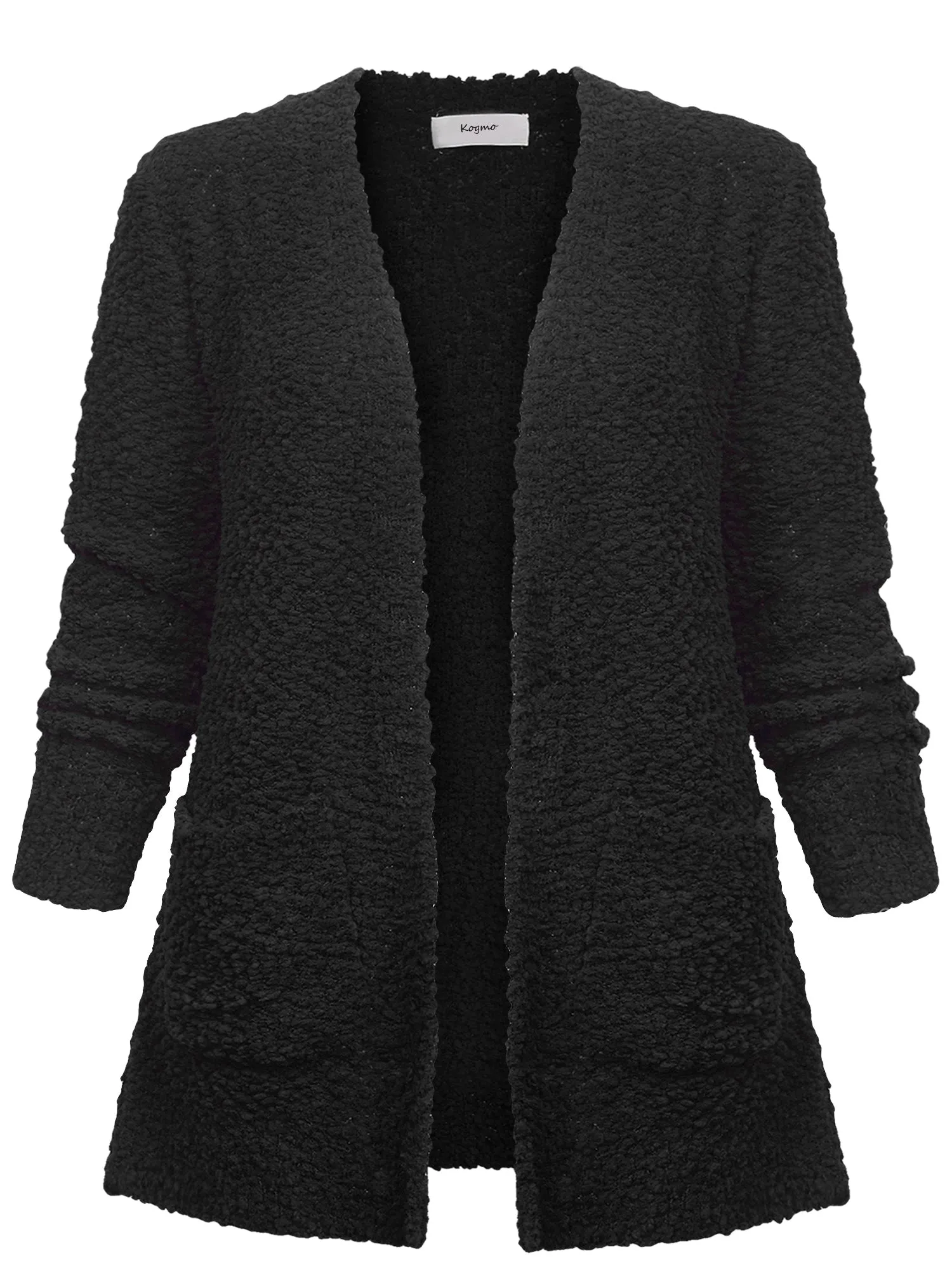 KOGMO Womens Popcorn Sweater Cardigan with Pockets