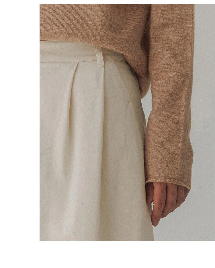 Korean Trendy Semi High Collar Pure Wool Sweater Women Autumn Winter Lazy Wind Pullover Keep Warm Slimming Bottoming Shirt