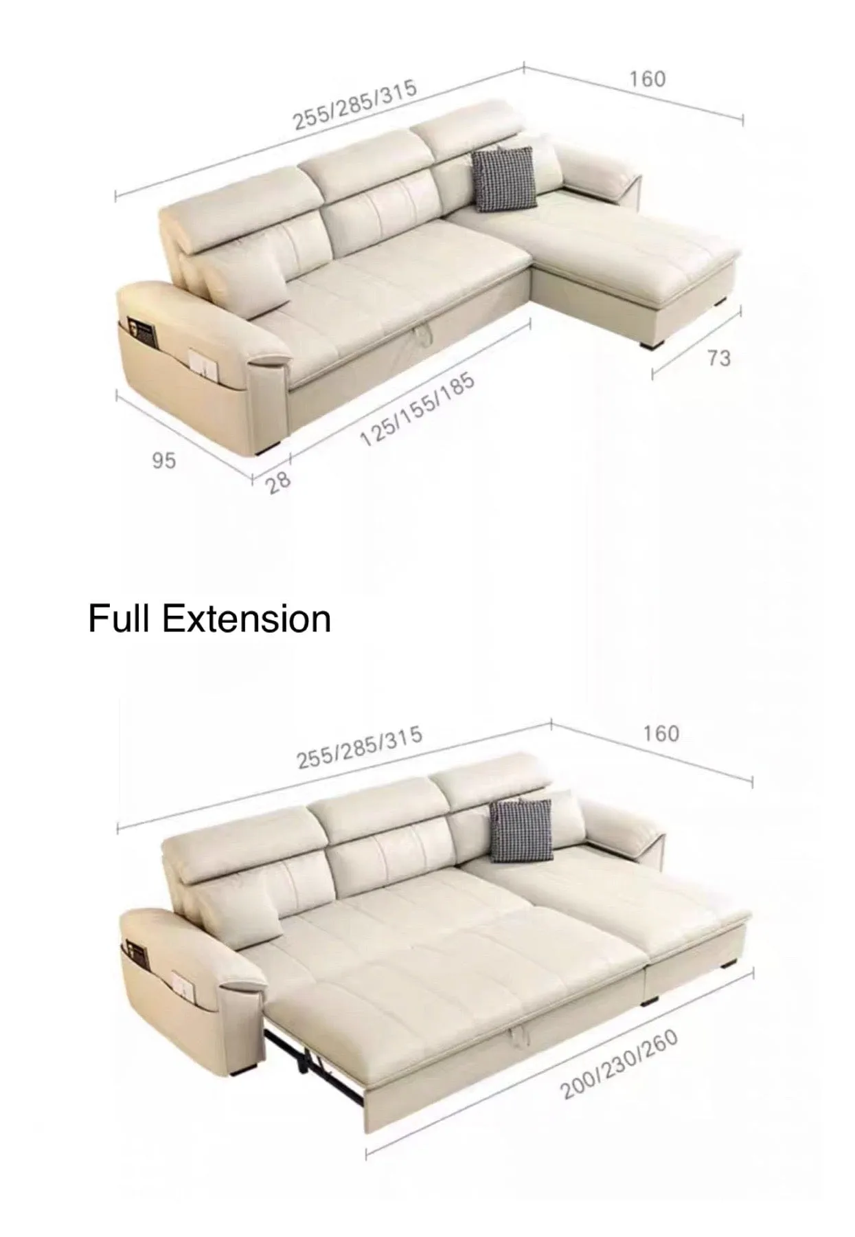 Kraven Scratch Resistant Leather Sofa Bed