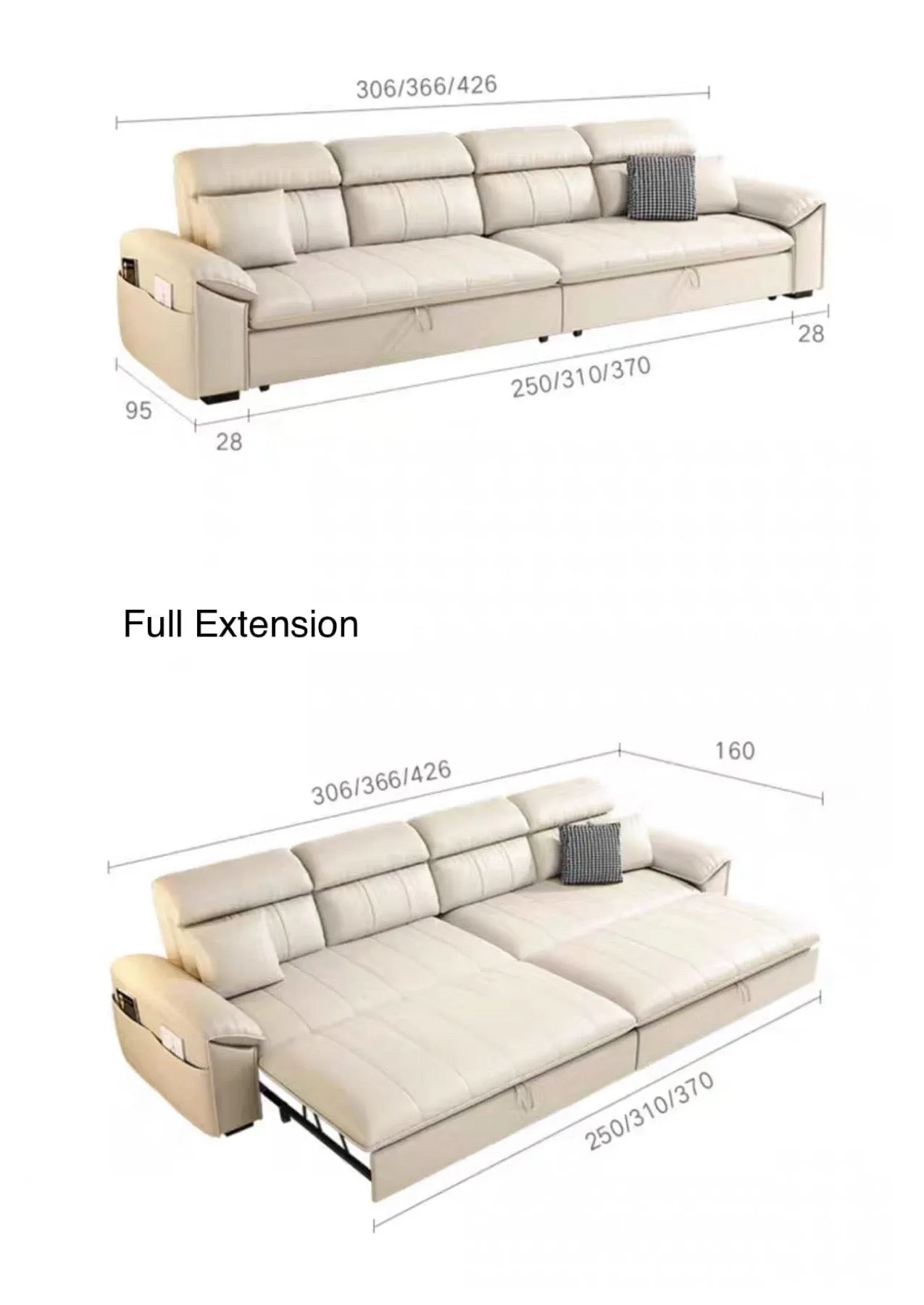Kraven Scratch Resistant Leather Sofa Bed