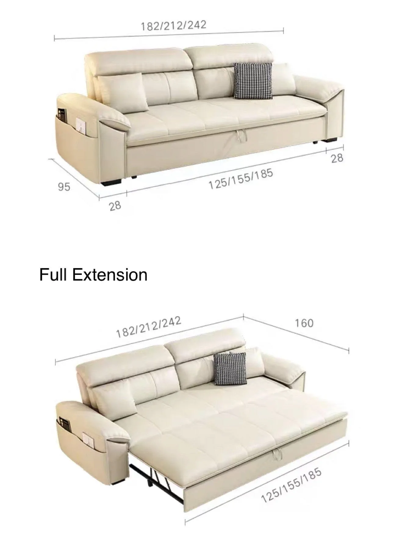 Kraven Scratch Resistant Leather Sofa Bed