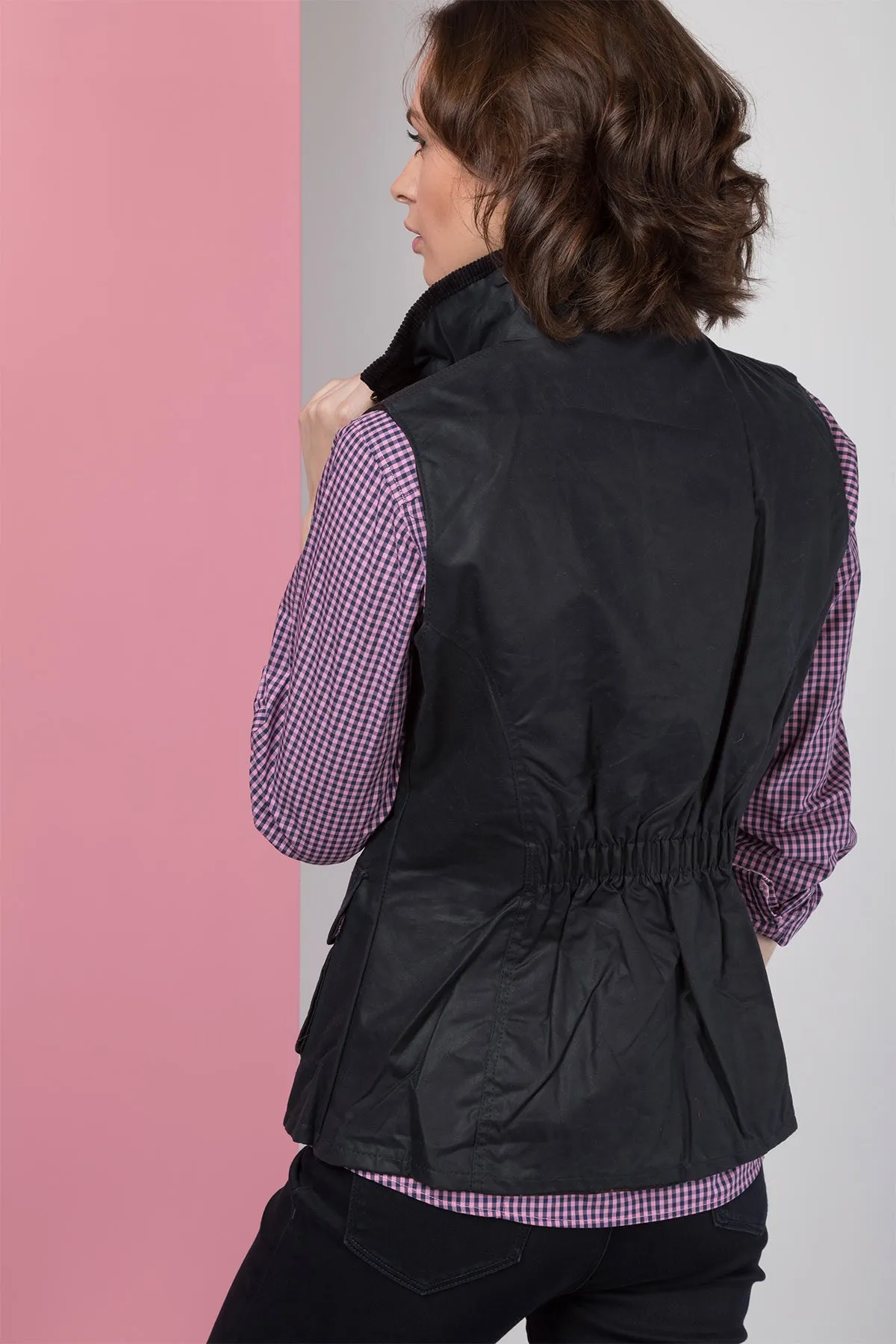 Ladies Panel Wax Waistcoat with Elasticated Back
