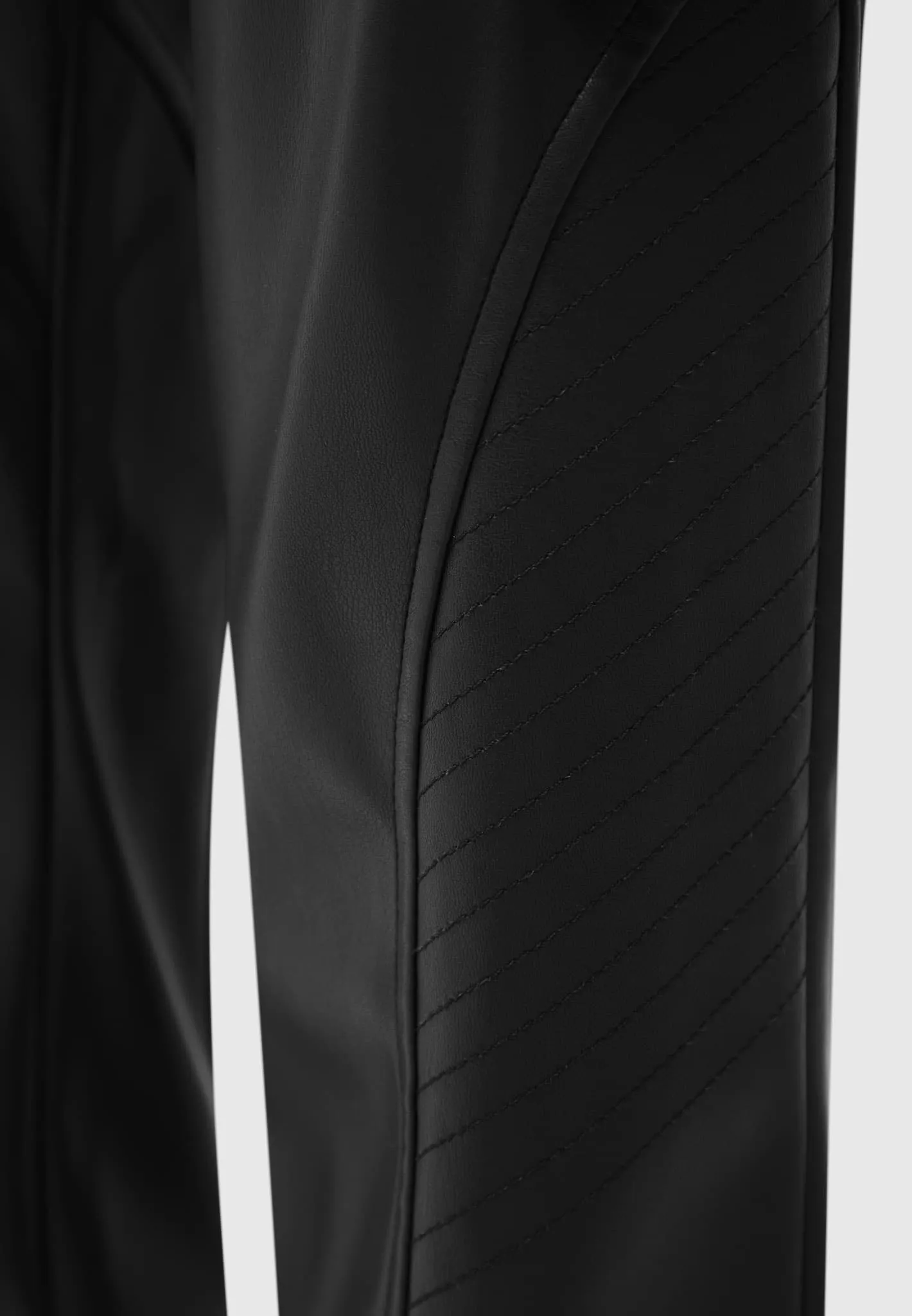 Leather Biker Trousers - Black