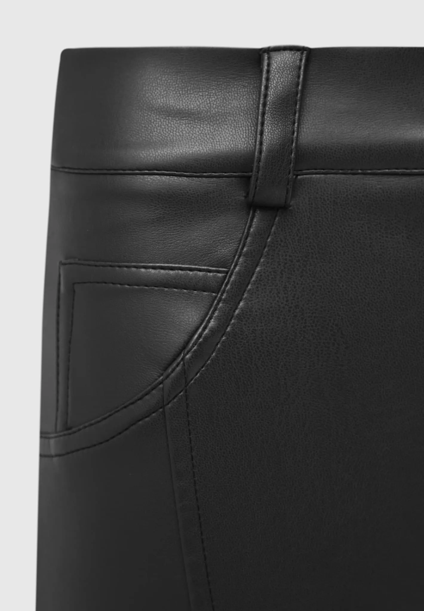 Leather Biker Trousers - Black