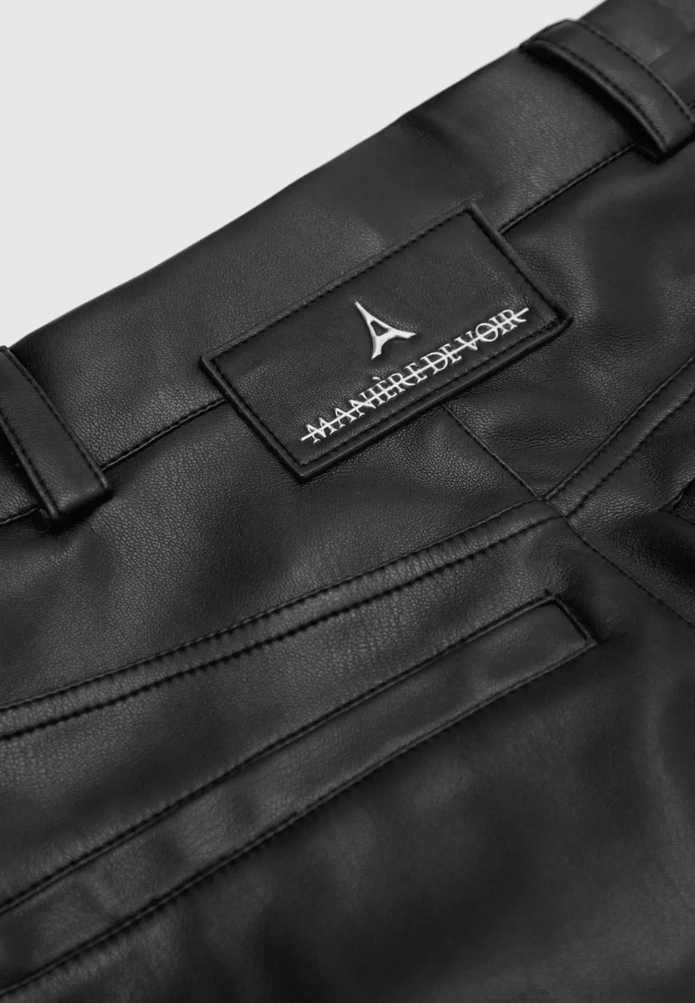 Leather Biker Trousers - Black