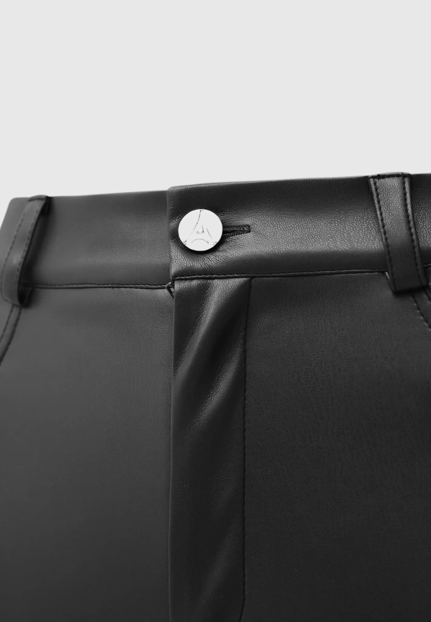 Leather Biker Trousers - Black