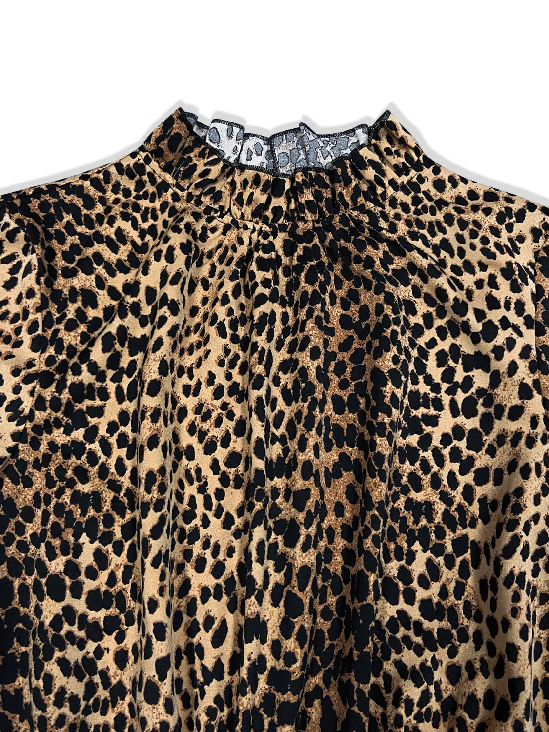 Leopard Flounce Sleeve Wide Leg Resort Jumpsuit