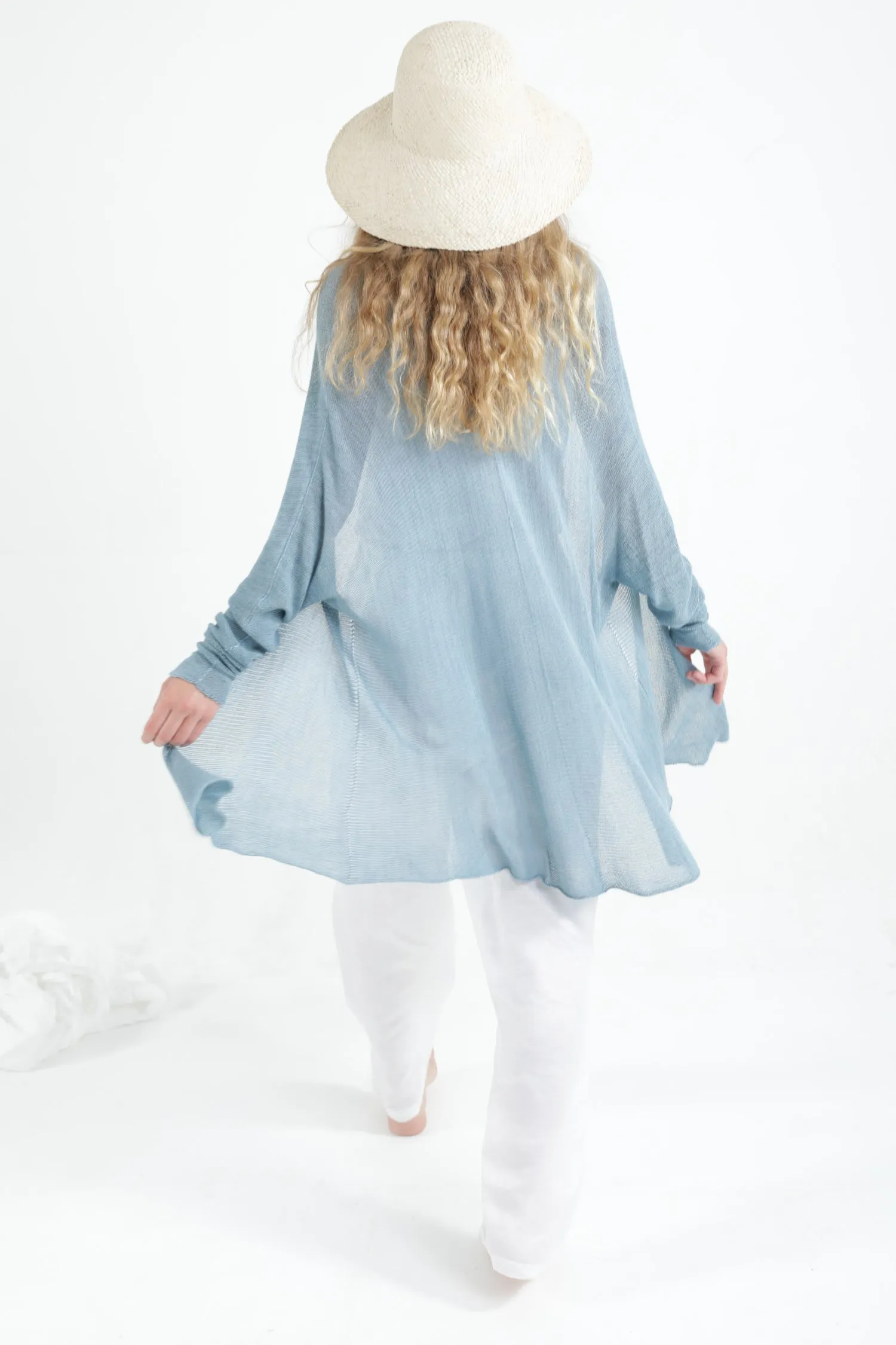 Light Blue Meza Bamboo Cardigan