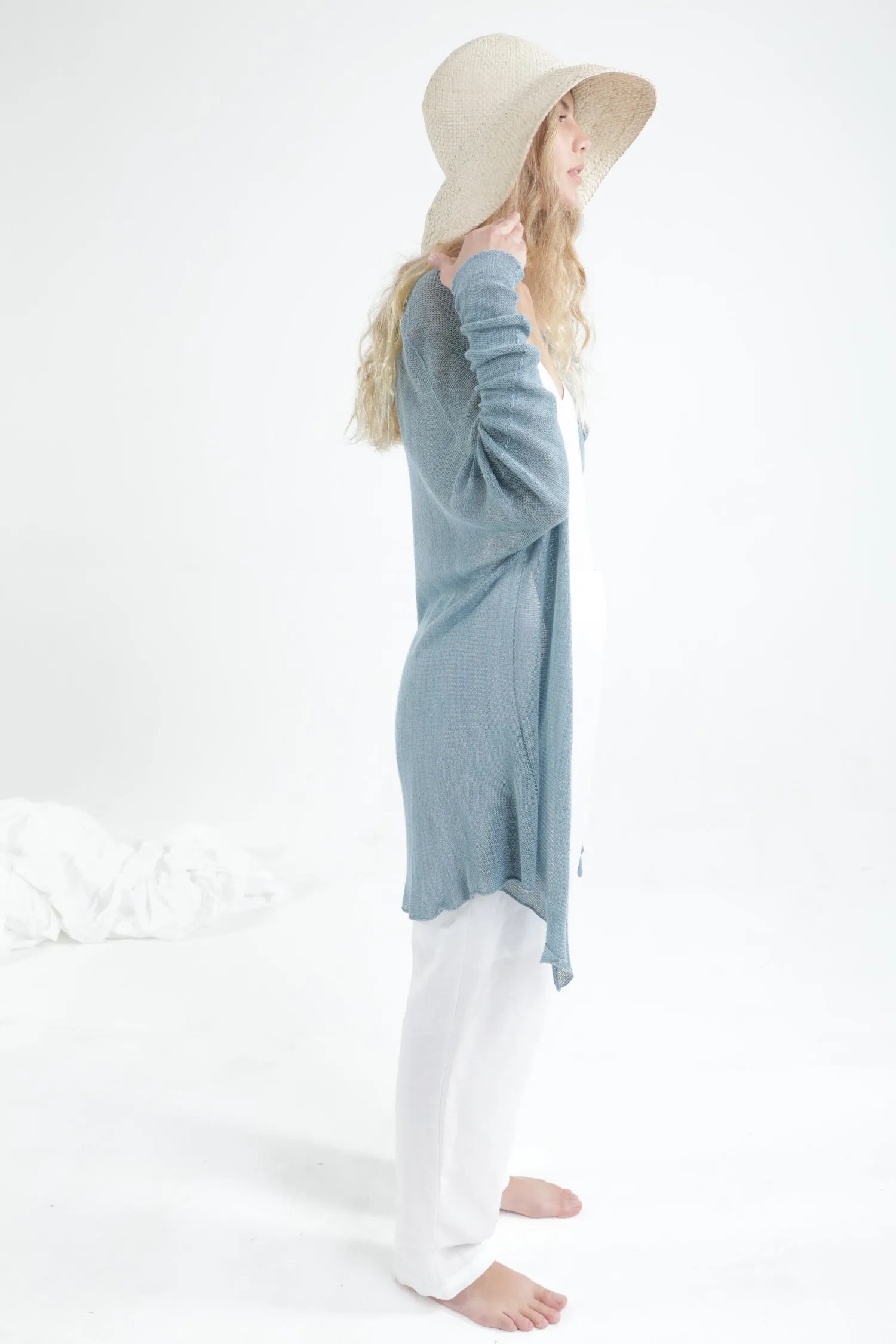 Light Blue Meza Bamboo Cardigan