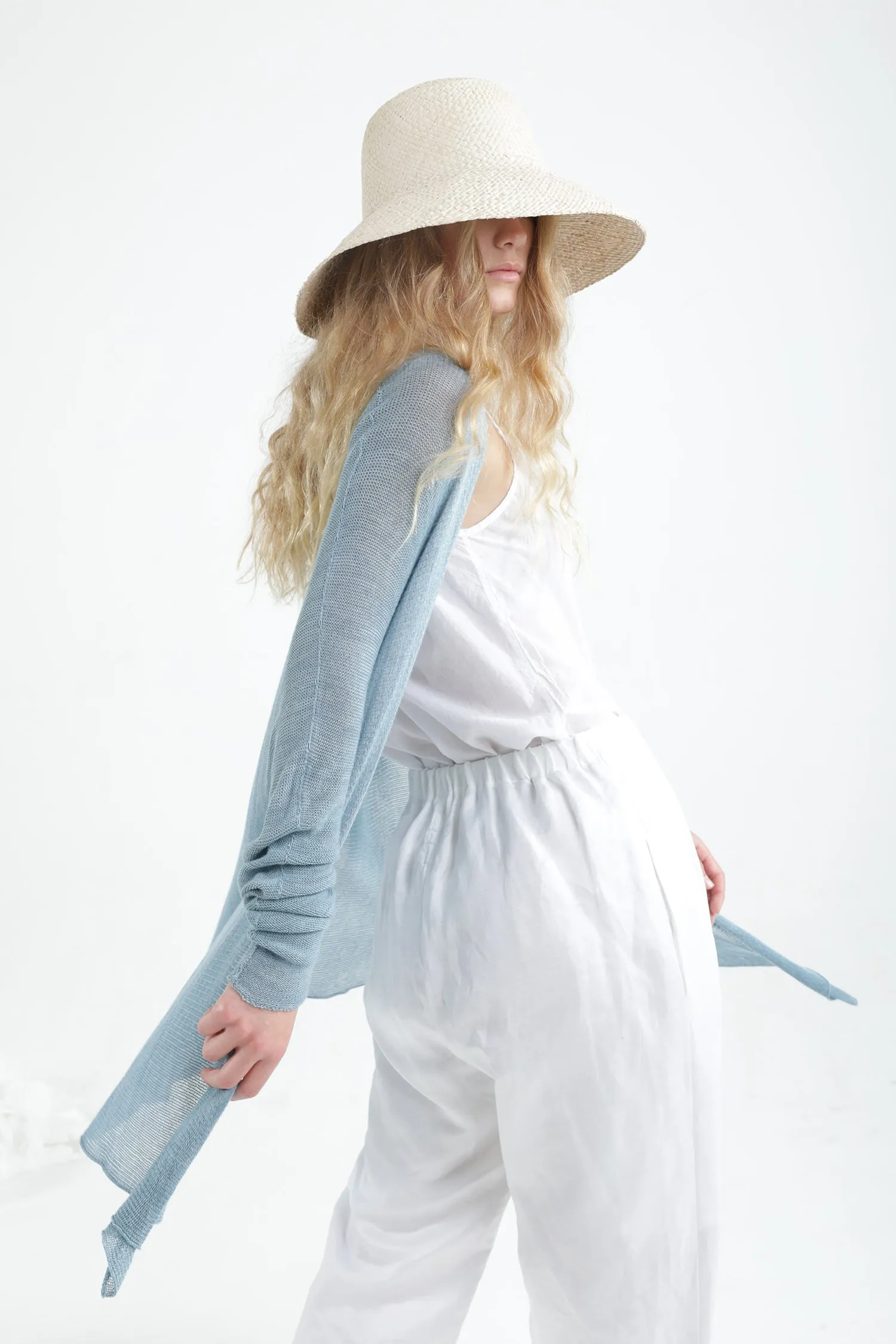 Light Blue Meza Bamboo Cardigan