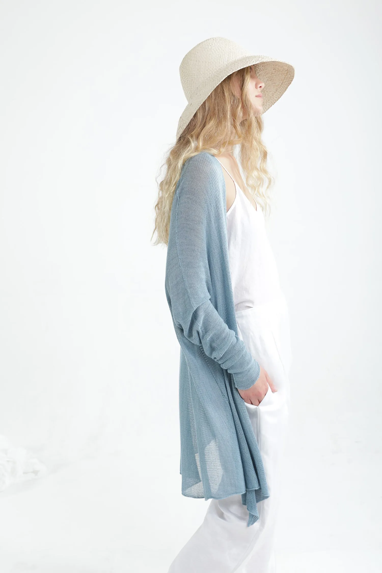 Light Blue Meza Bamboo Cardigan