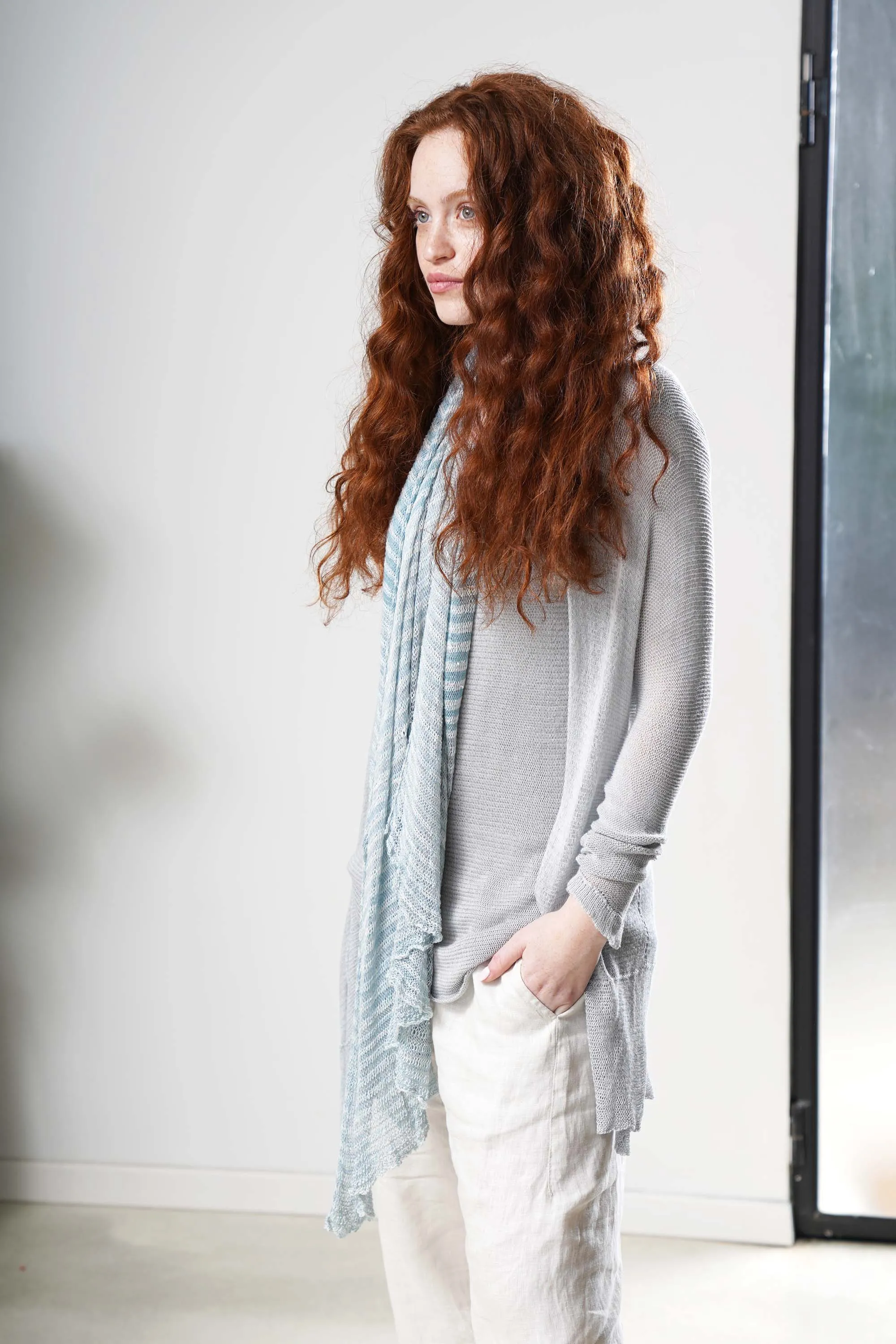 Light Pas Bamboo Cardigan - Silver Aqua