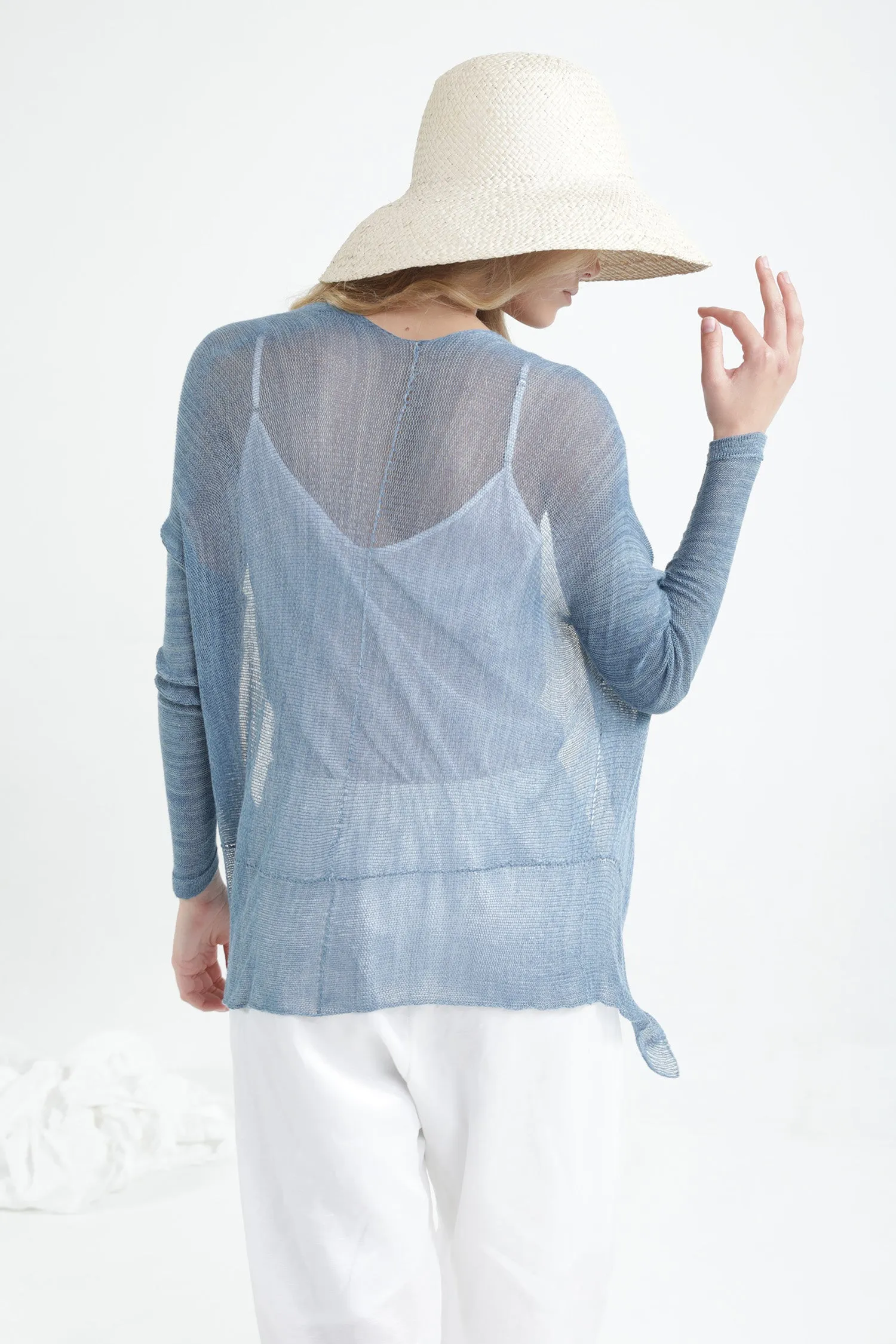 Light Pas Bamboo Cardigan - Silver Aqua