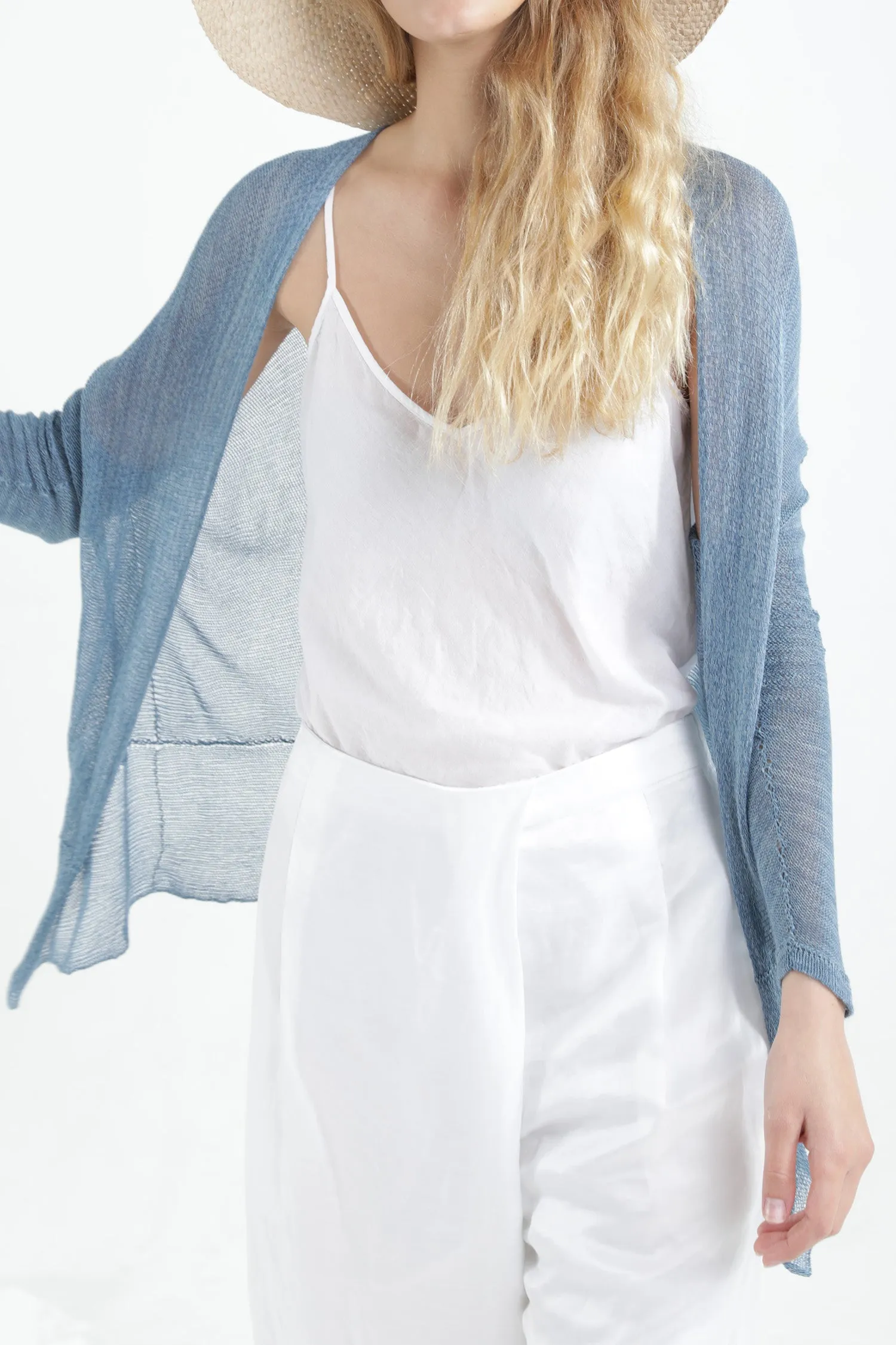 Light Pas Bamboo Cardigan - Silver Aqua