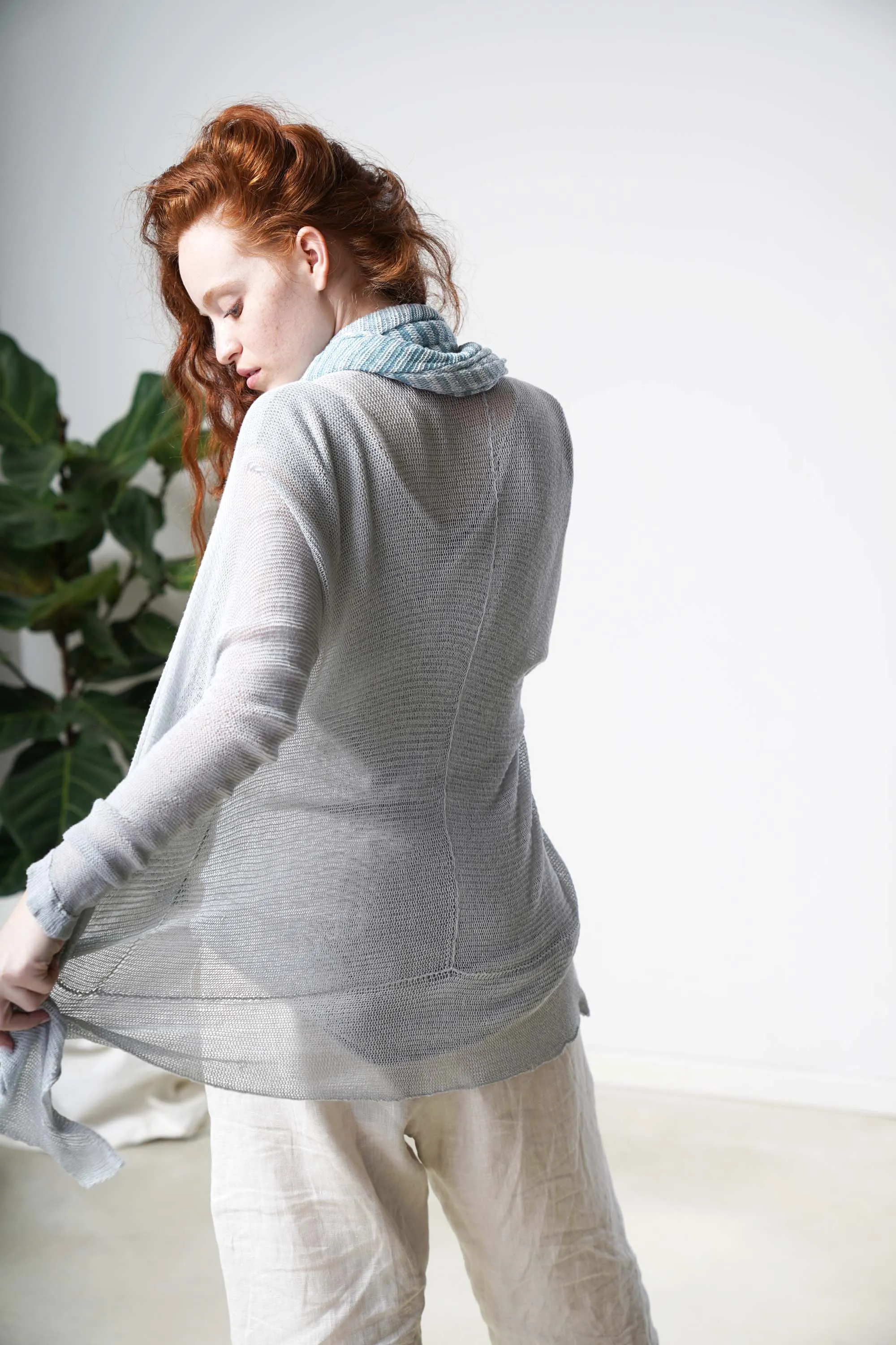 Light Pas Bamboo Cardigan - Silver Aqua