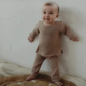 Lightweight Organic Cotton Baby Trousers (Sand)