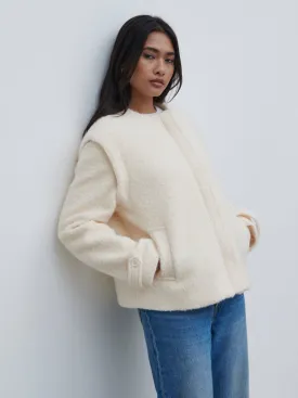 Lilia Cropped Boucle Jacket and Gilet - Cream