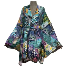 Luxe Kimono Cardigan Purple Black White