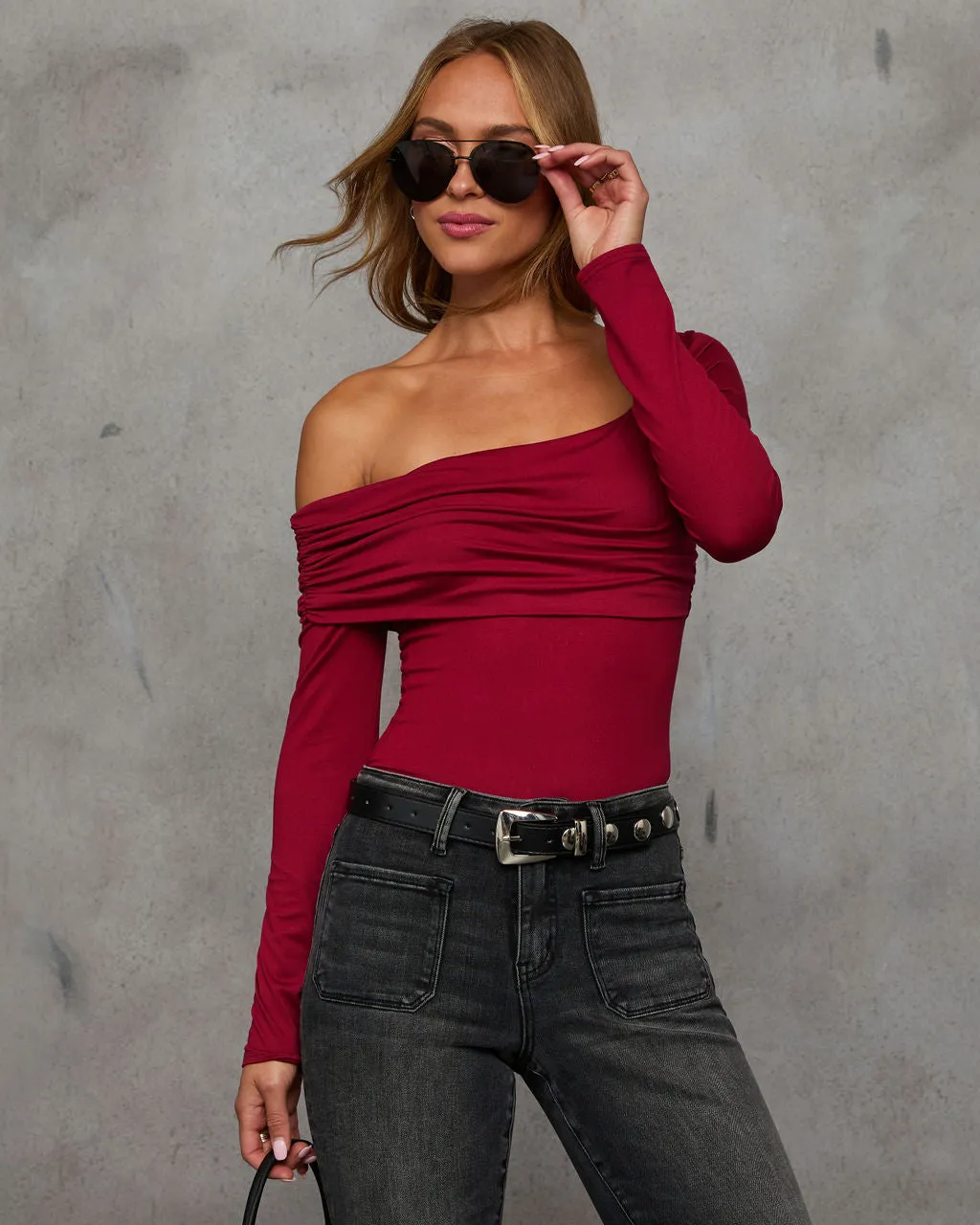 Mandie Ruched One Shoulder Top