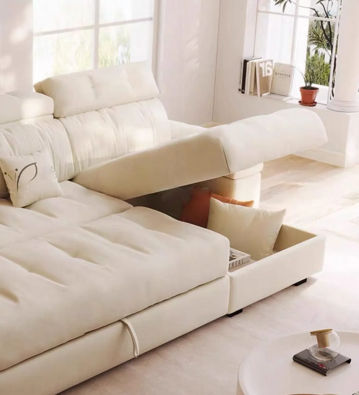 Marius Scratch Resistant Storage Sofa Bed