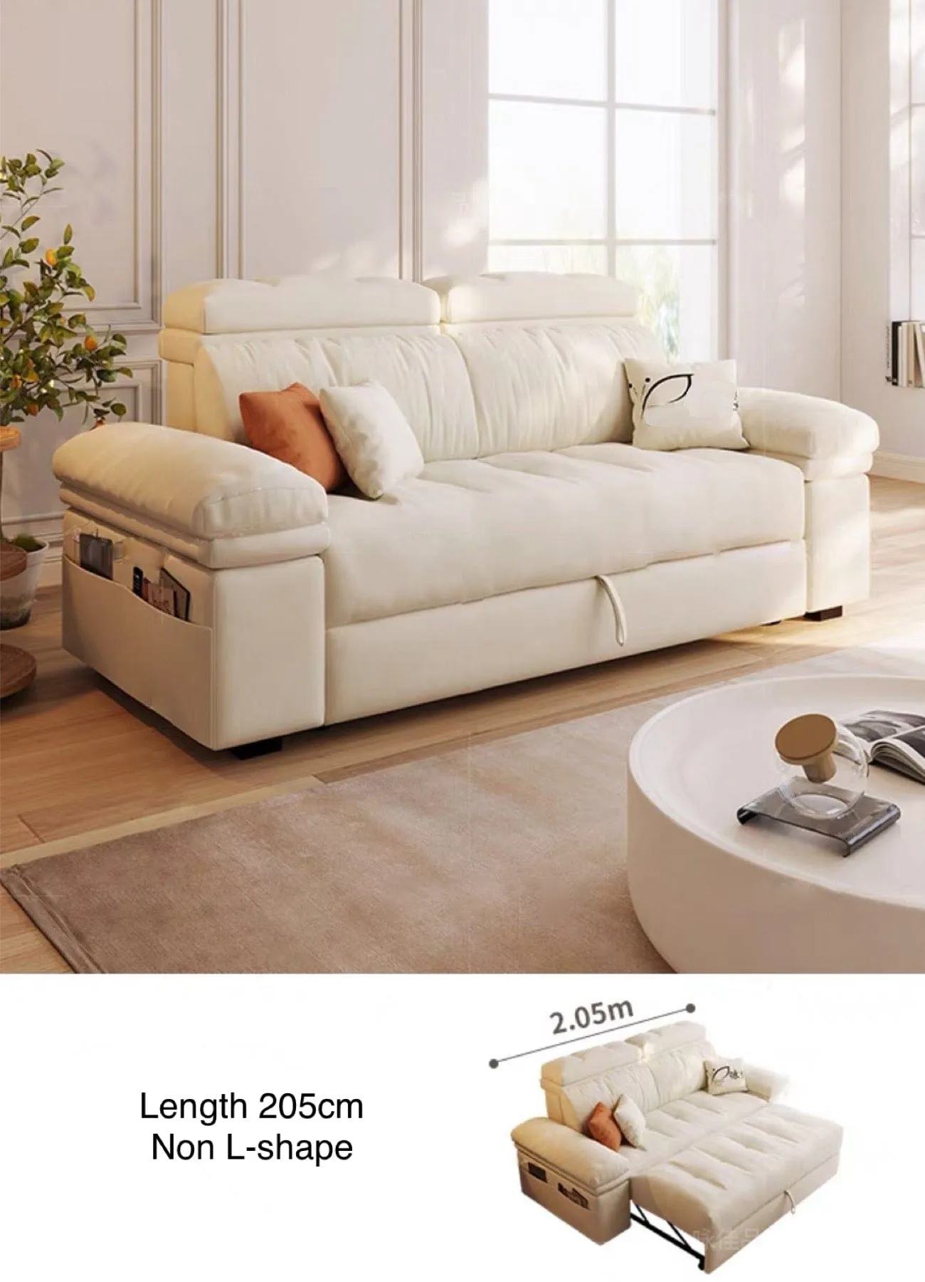 Marius Scratch Resistant Storage Sofa Bed