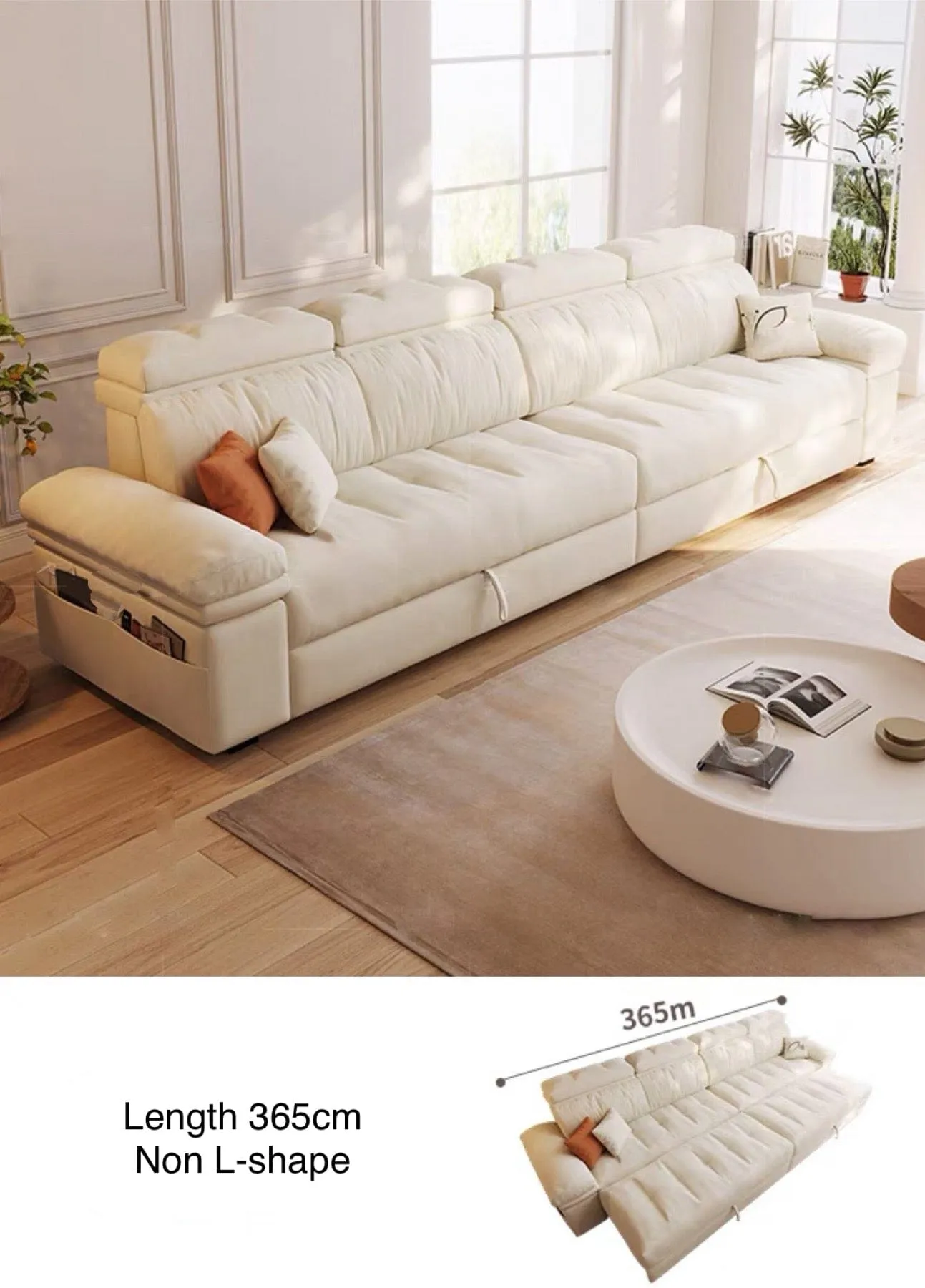Marius Scratch Resistant Storage Sofa Bed