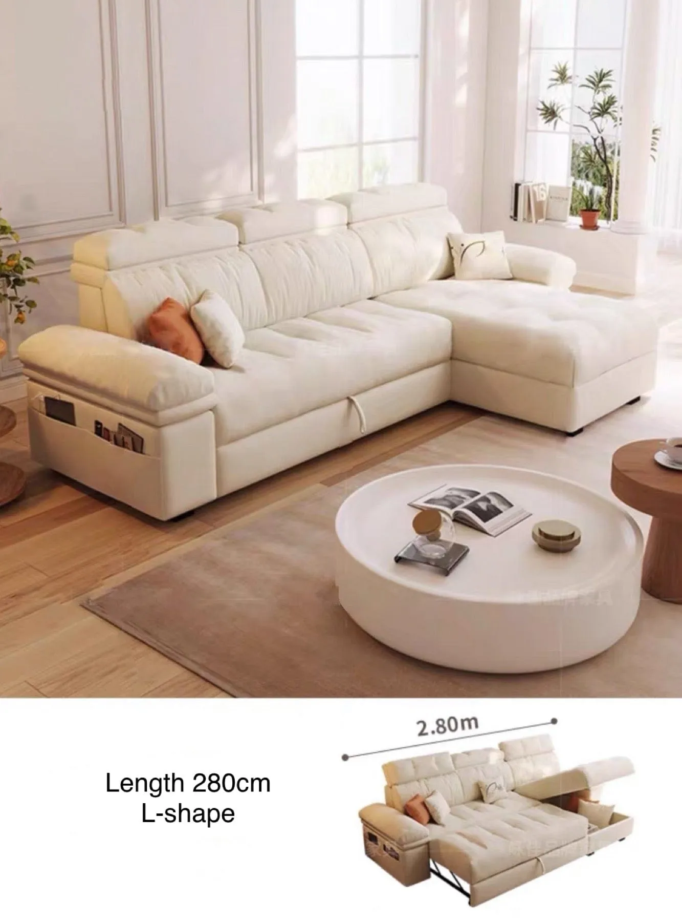 Marius Scratch Resistant Storage Sofa Bed