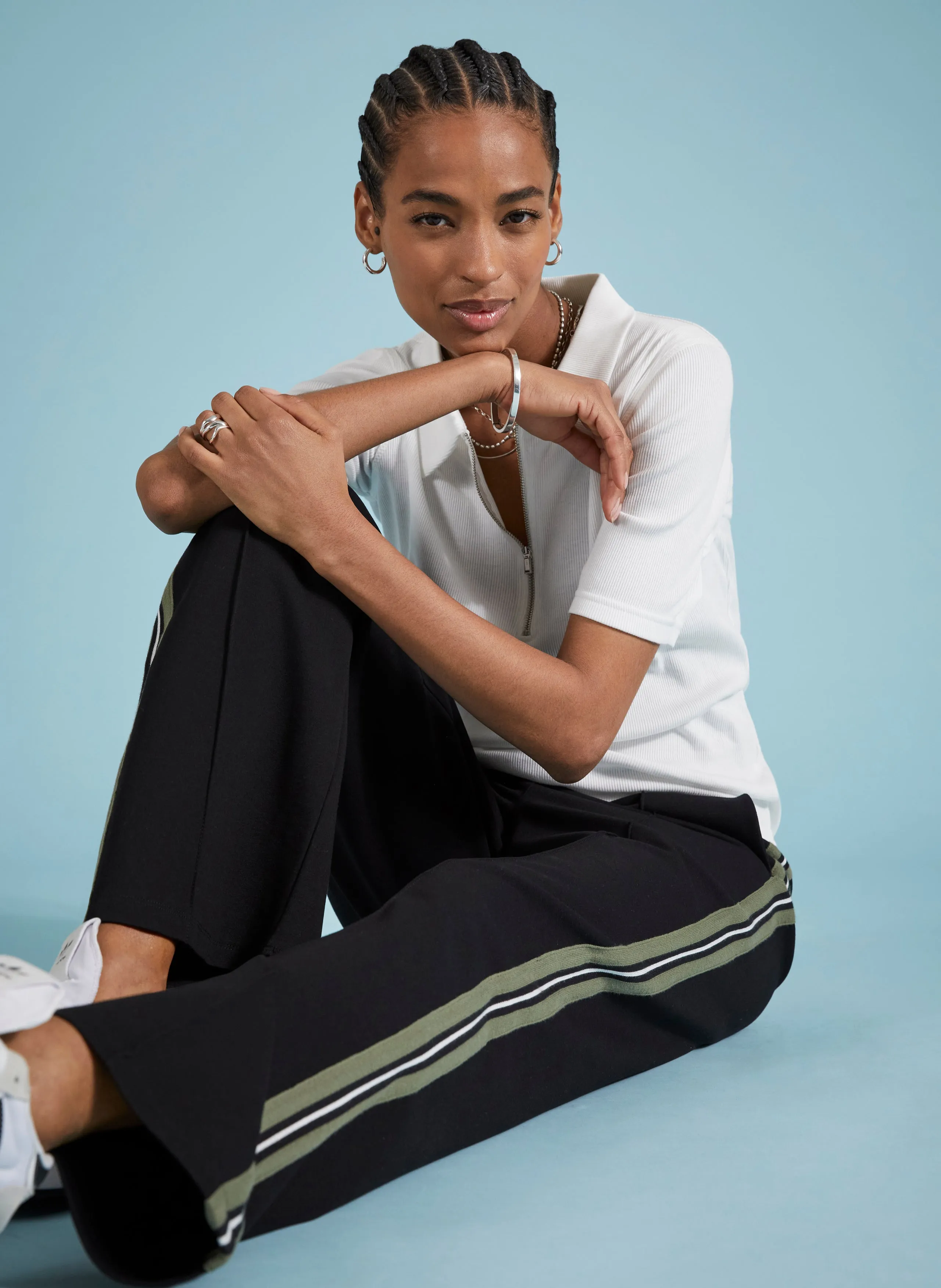 Marjorie Side Stripe Ponte Trousers
