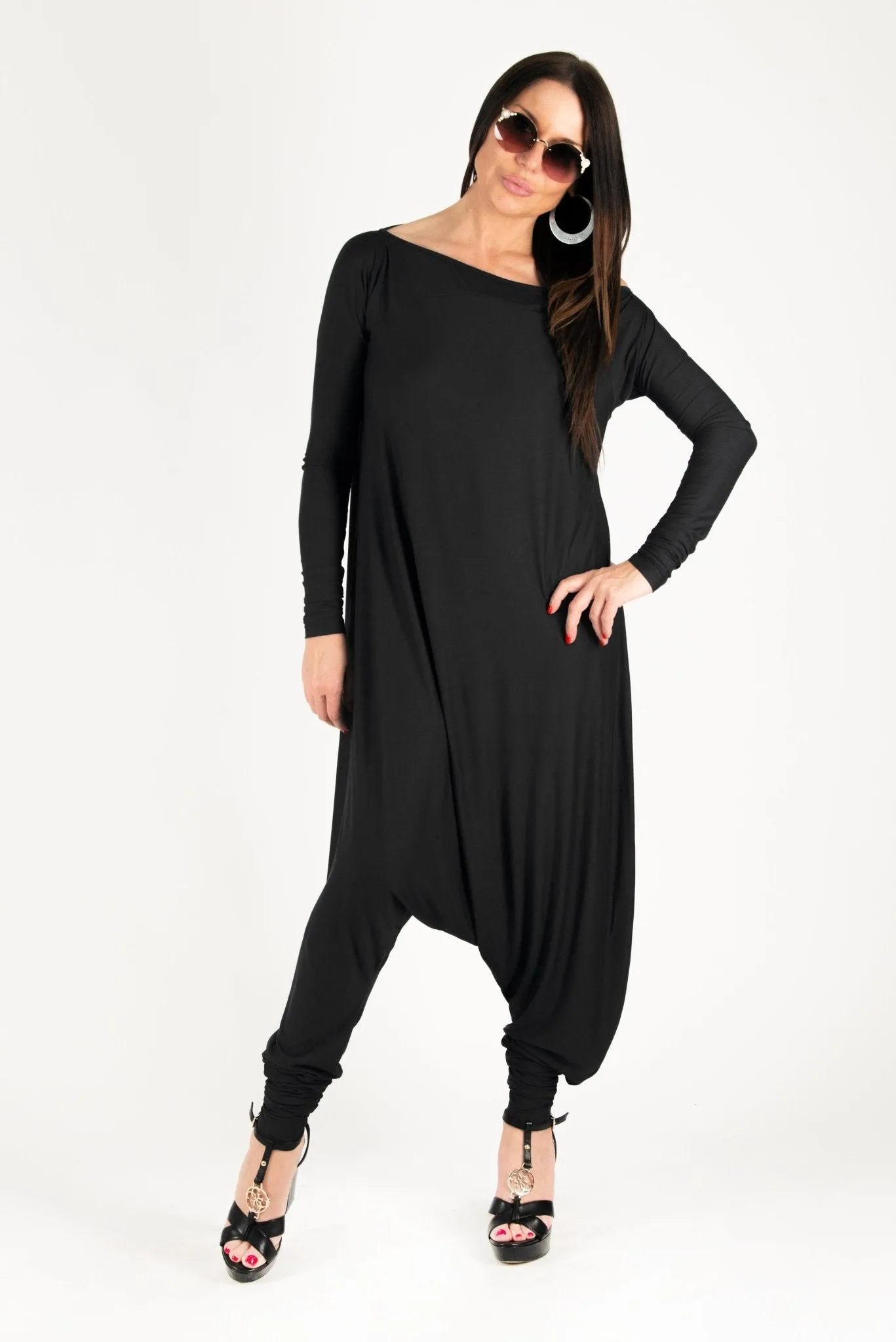 MARLA Dark Red Maxi Harem Jumpsuit