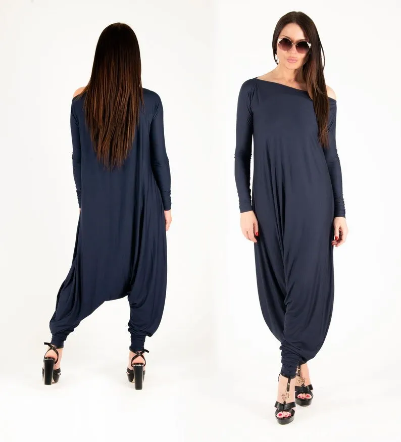 MARLA Dark Red Maxi Harem Jumpsuit