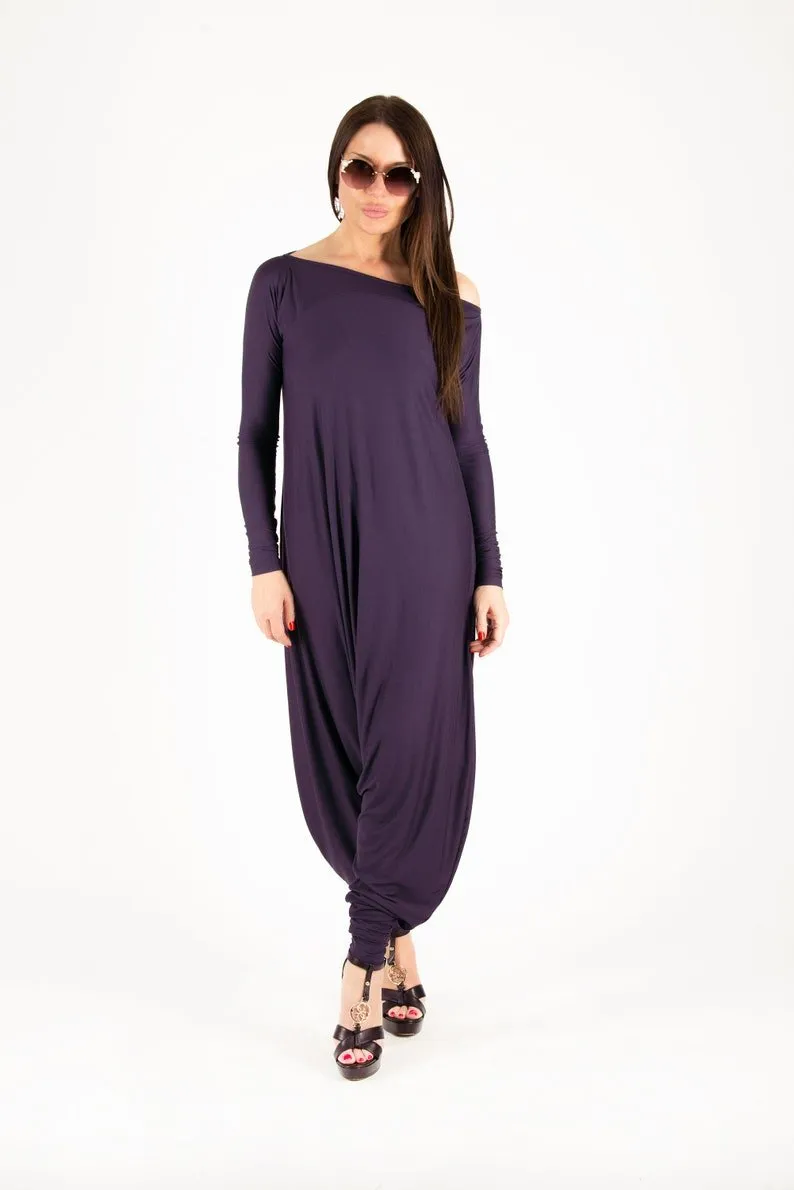 MARLA Dark Red Maxi Harem Jumpsuit