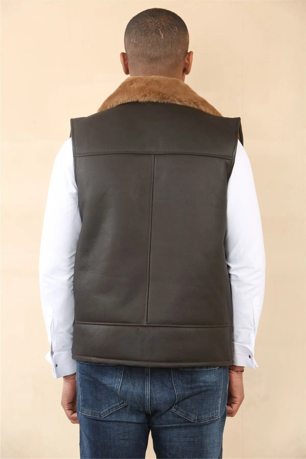 Men's Aviator Shearling Sheepskin Gilet