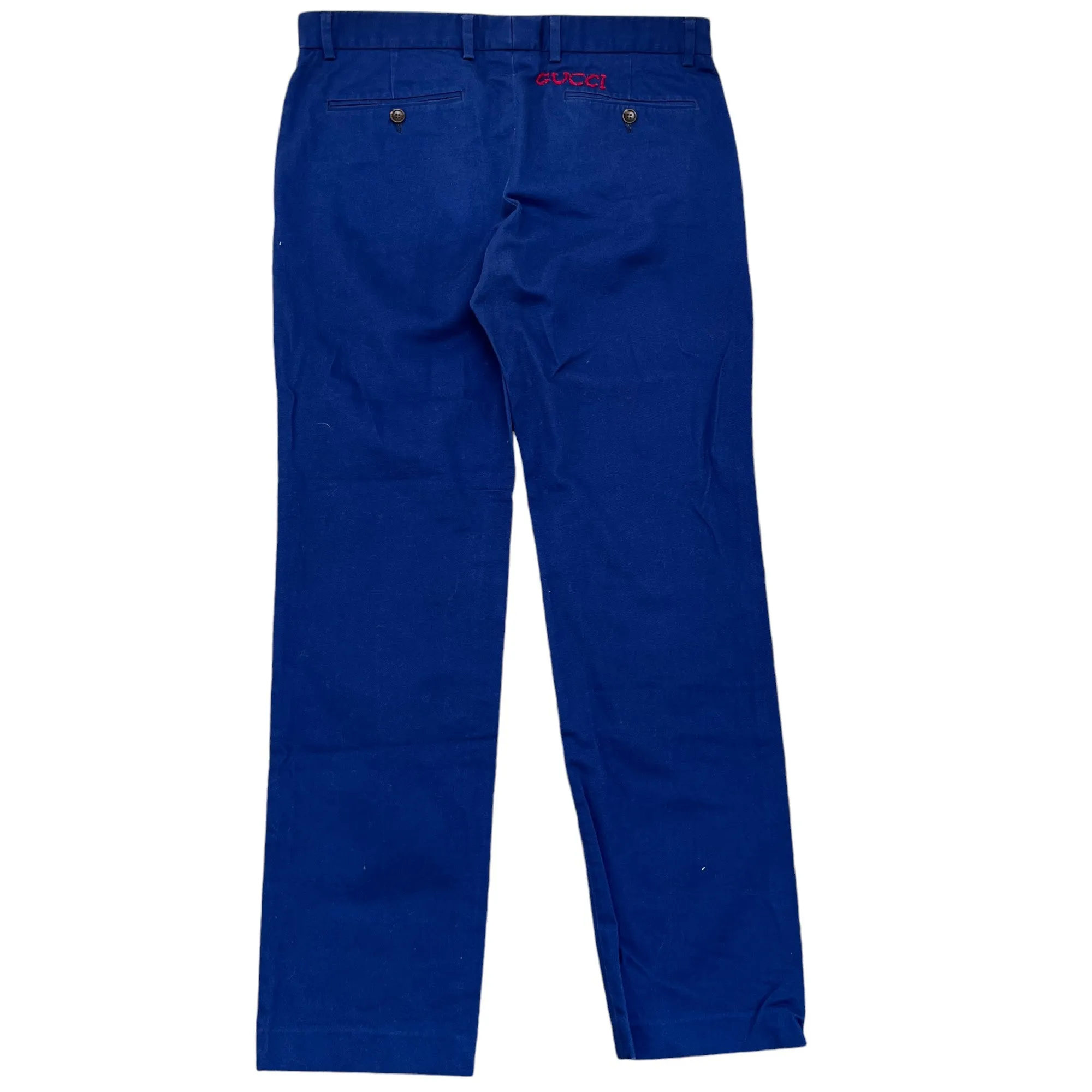 Men's Embroidered Logo Trousers Blue Size IT 48 / UK 32