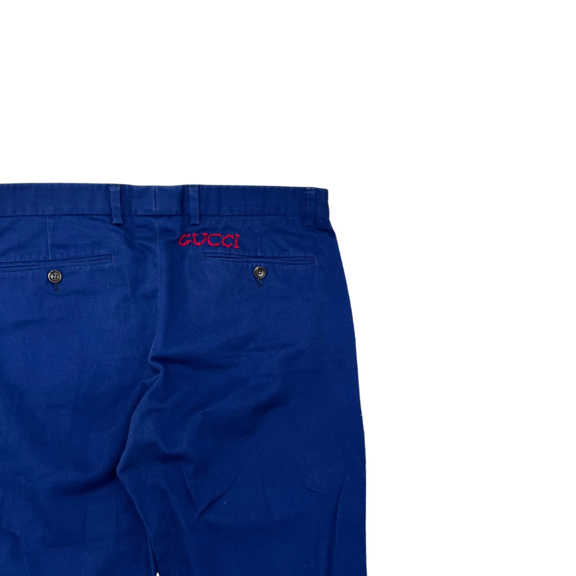 Men's Embroidered Logo Trousers Blue Size IT 48 / UK 32