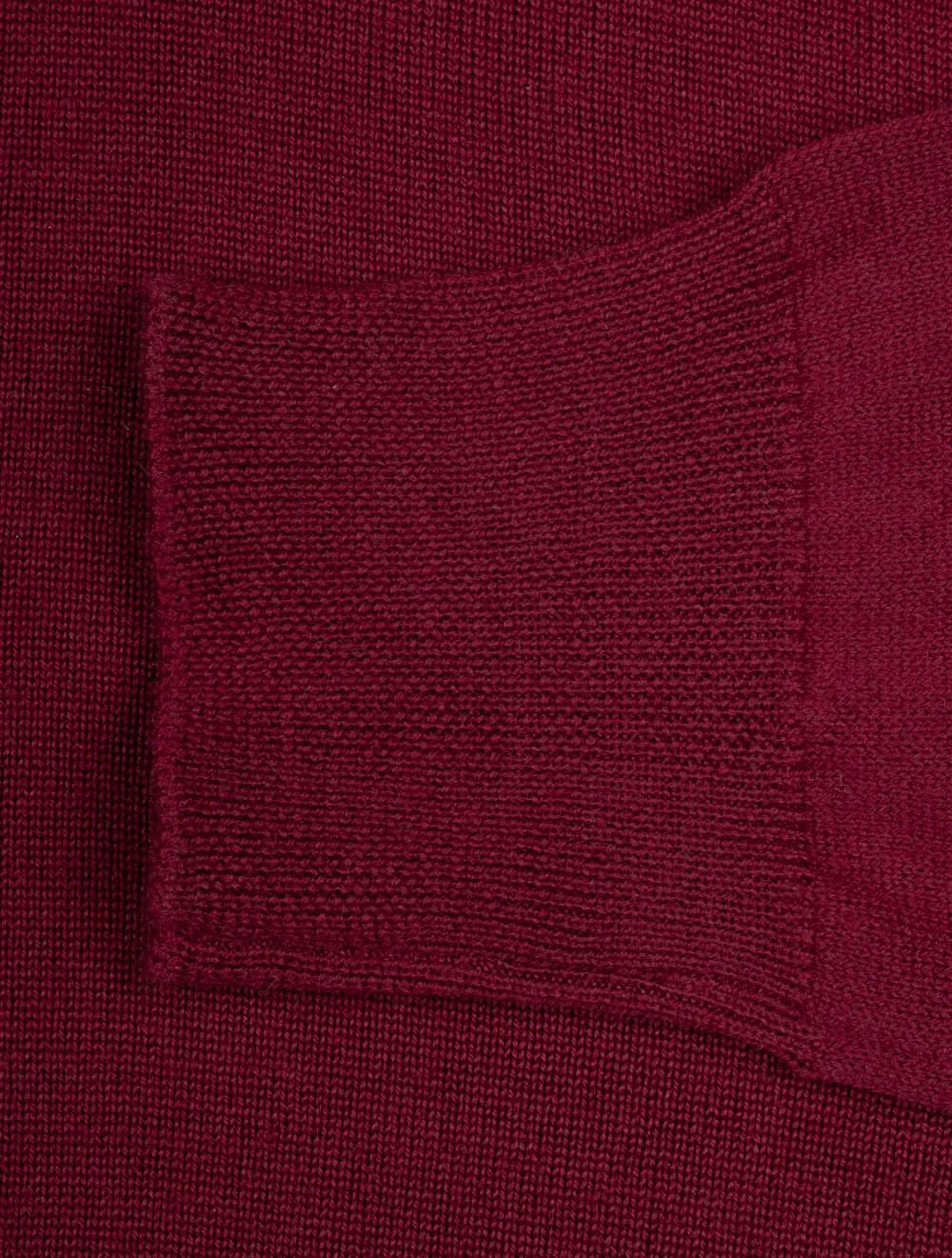 Merino Long Sleeve Polo Bordeaux