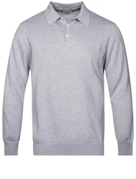 Merino Long Sleeve Polo Grey