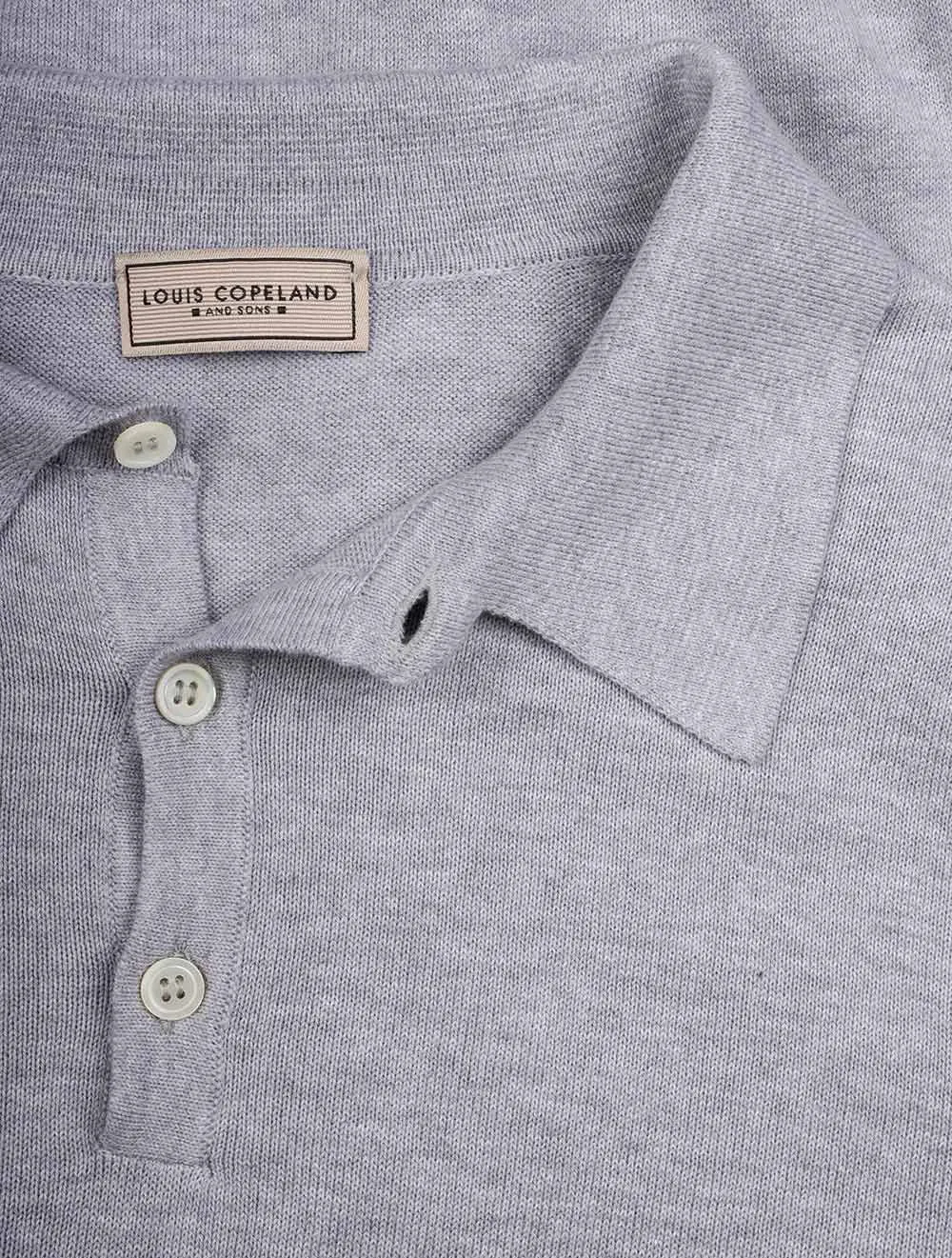 Merino Long Sleeve Polo Grey